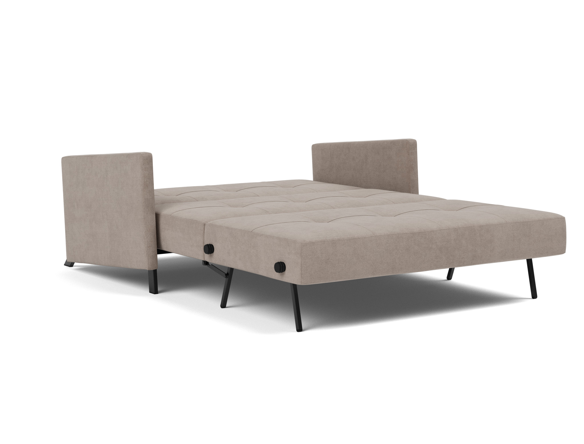 Schlafsofa Cubed mit Armlehnen 140 Kord Cordufine 318-Beige