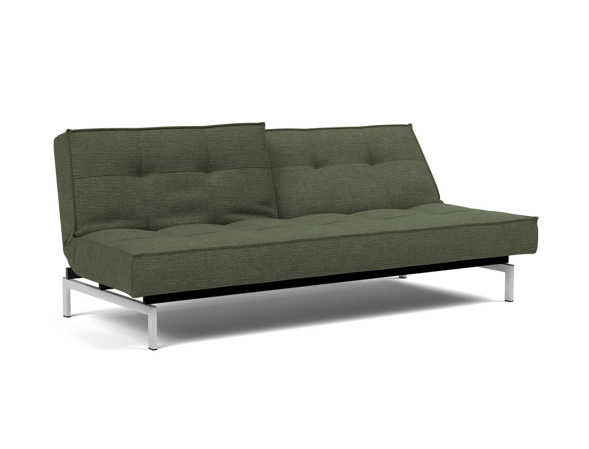 Schlafsofa Splitback Strukturierter Stoff Taura 353-Forest Beine Chrom