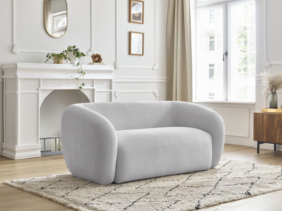 Bobochic Celine Sofa 2-Sitzer Stoff Hellgrau