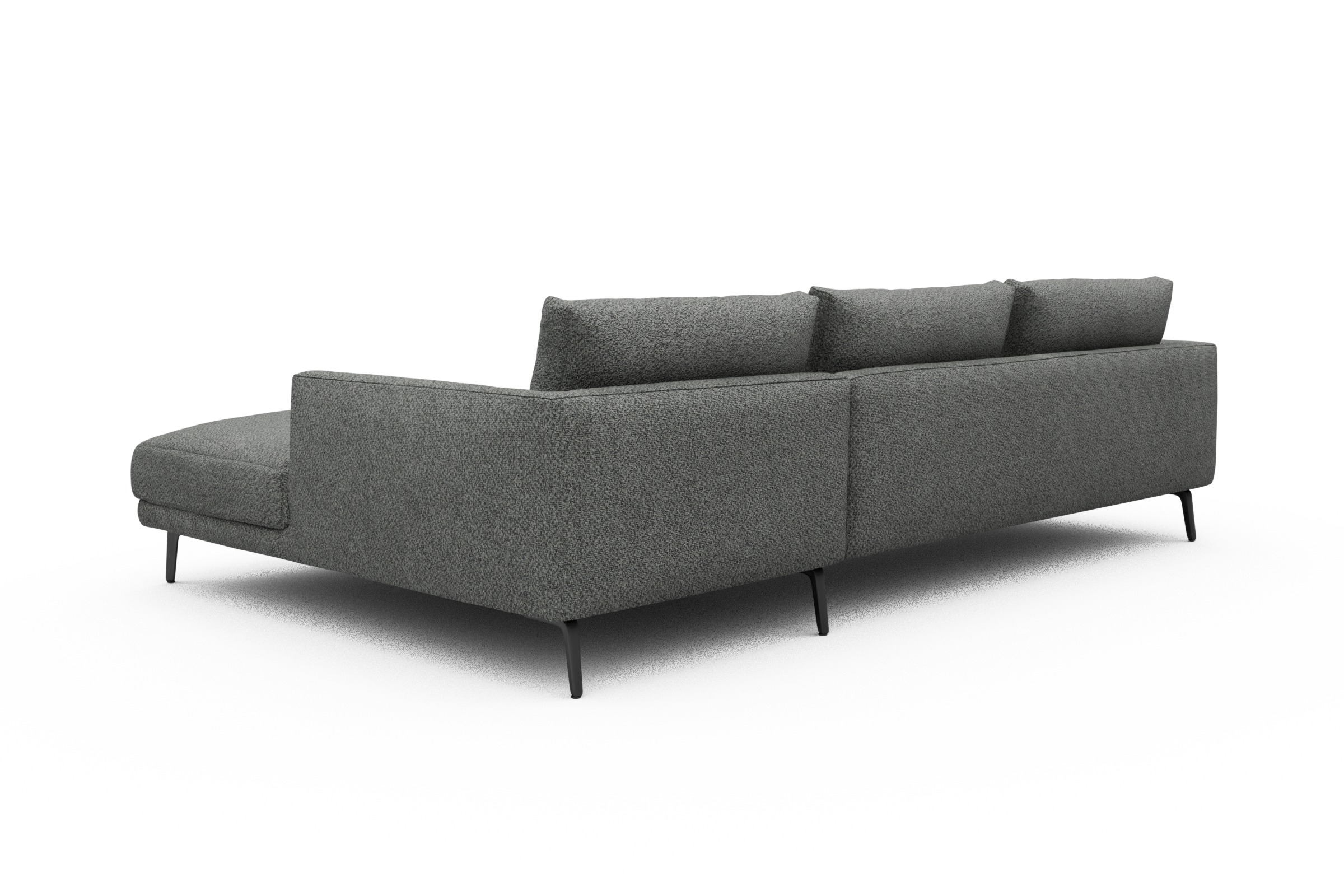 Ecksofa Karl Chaiselongue rechts mit 2,5-Sitzer Vanora-Warm-Grey