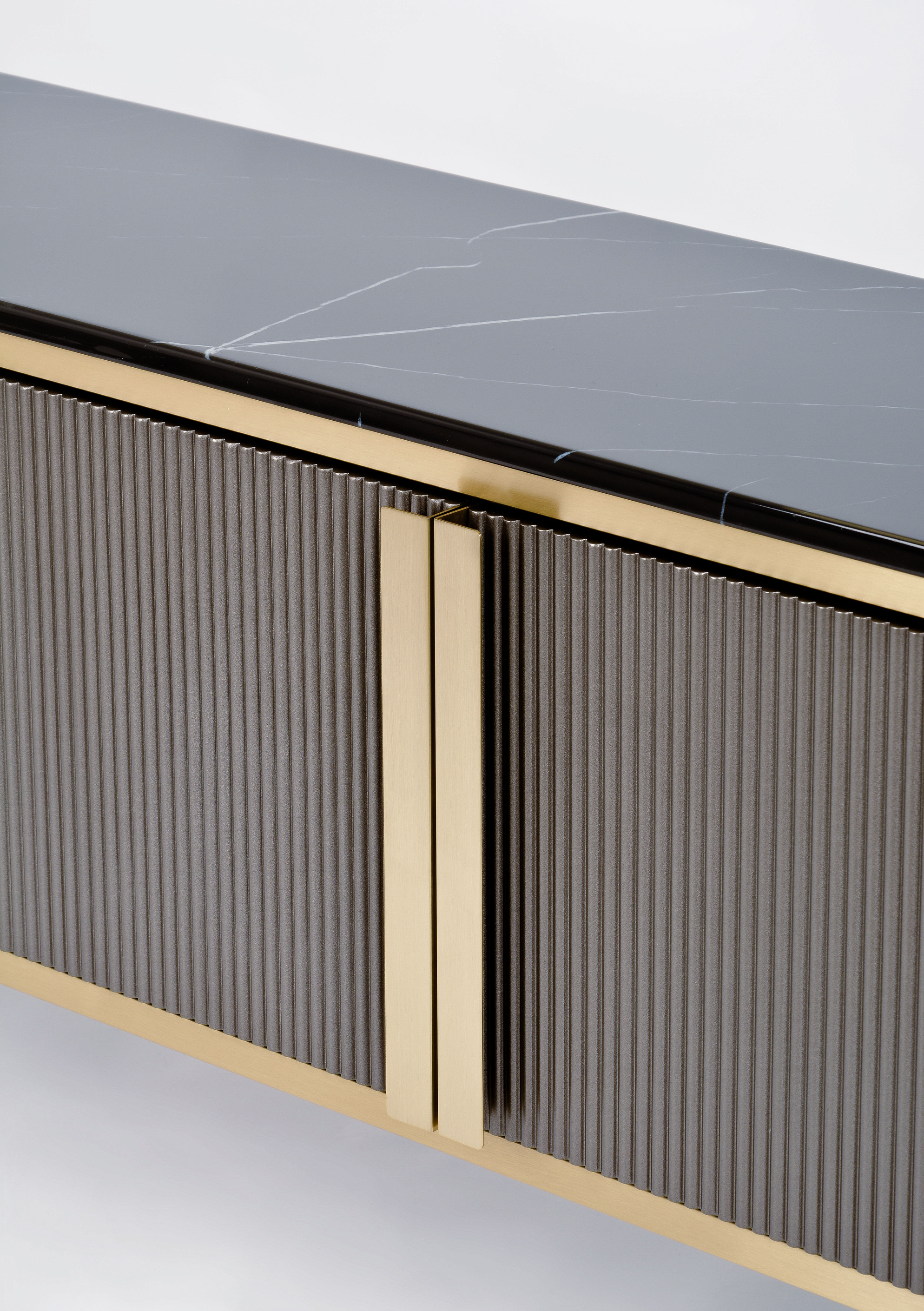 Livin Hill TV-Kommode Stilig 200 × 40 × 60 cm Schwarz, Platte Marmoroptik