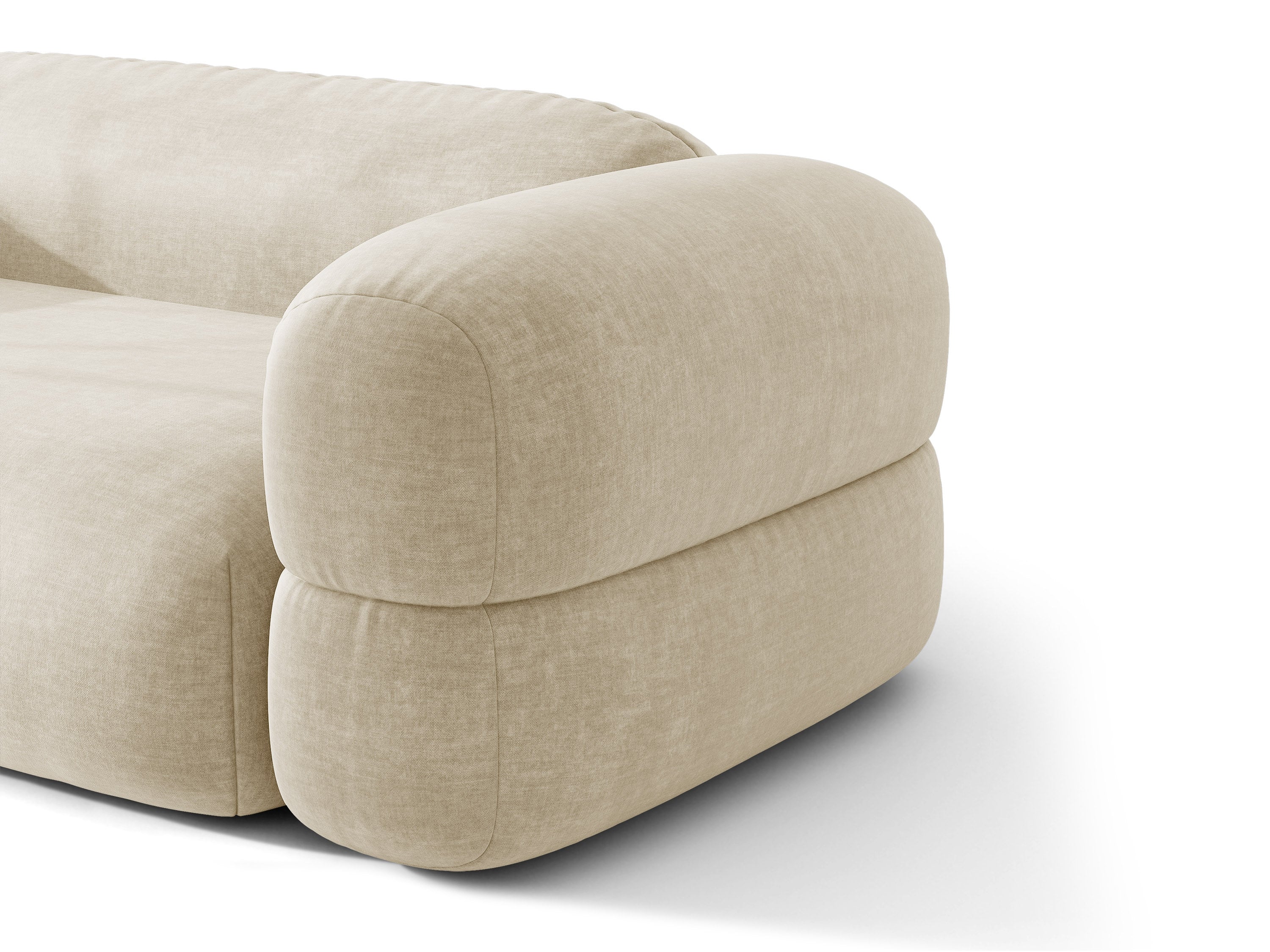Micadoni Ecksofa Luno 3-Sitzer Samt Vogue Helles Beige Links