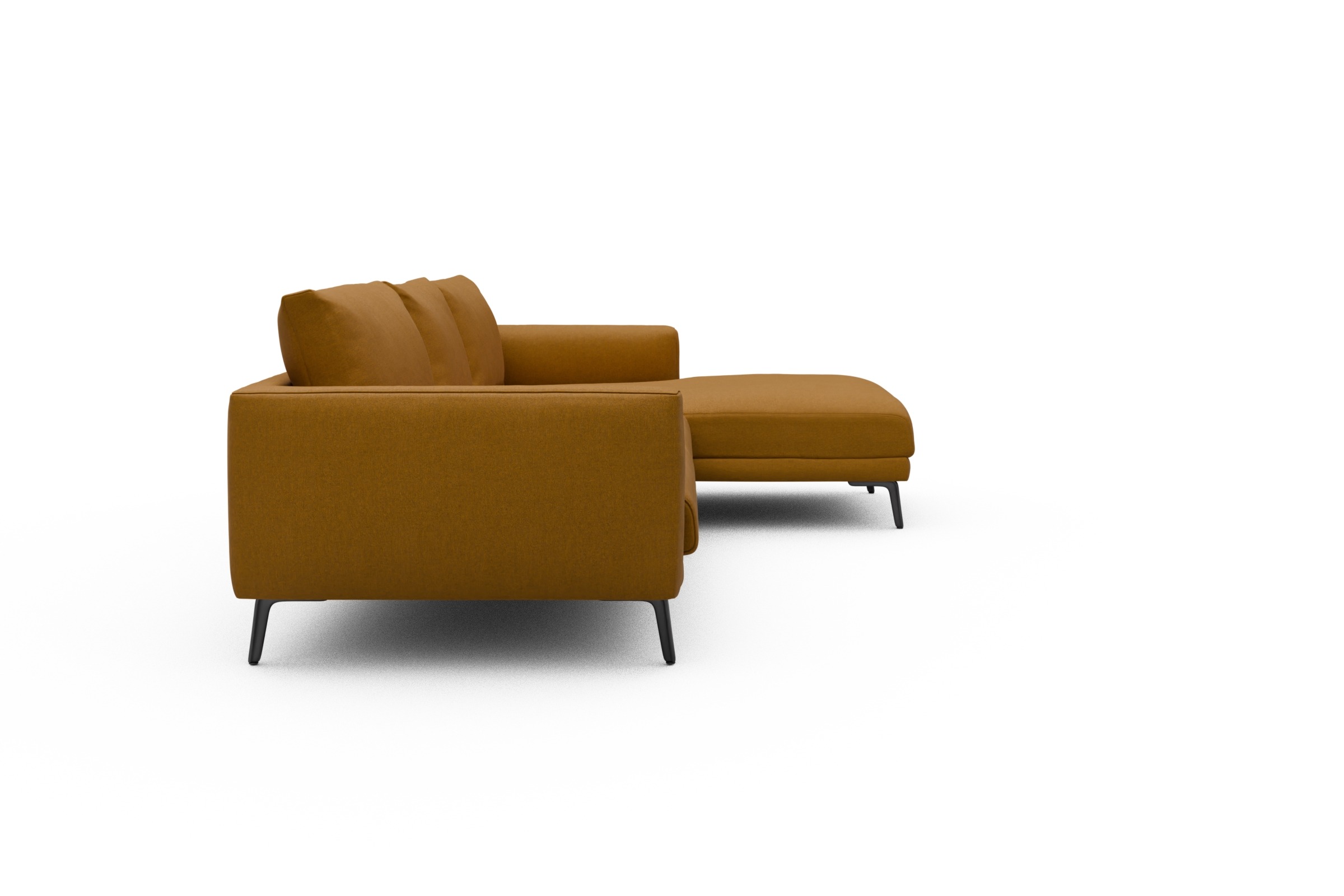 Ecksofa Karl Chaiselongue rechts mit 2,5-Sitzer Satya-Ocre