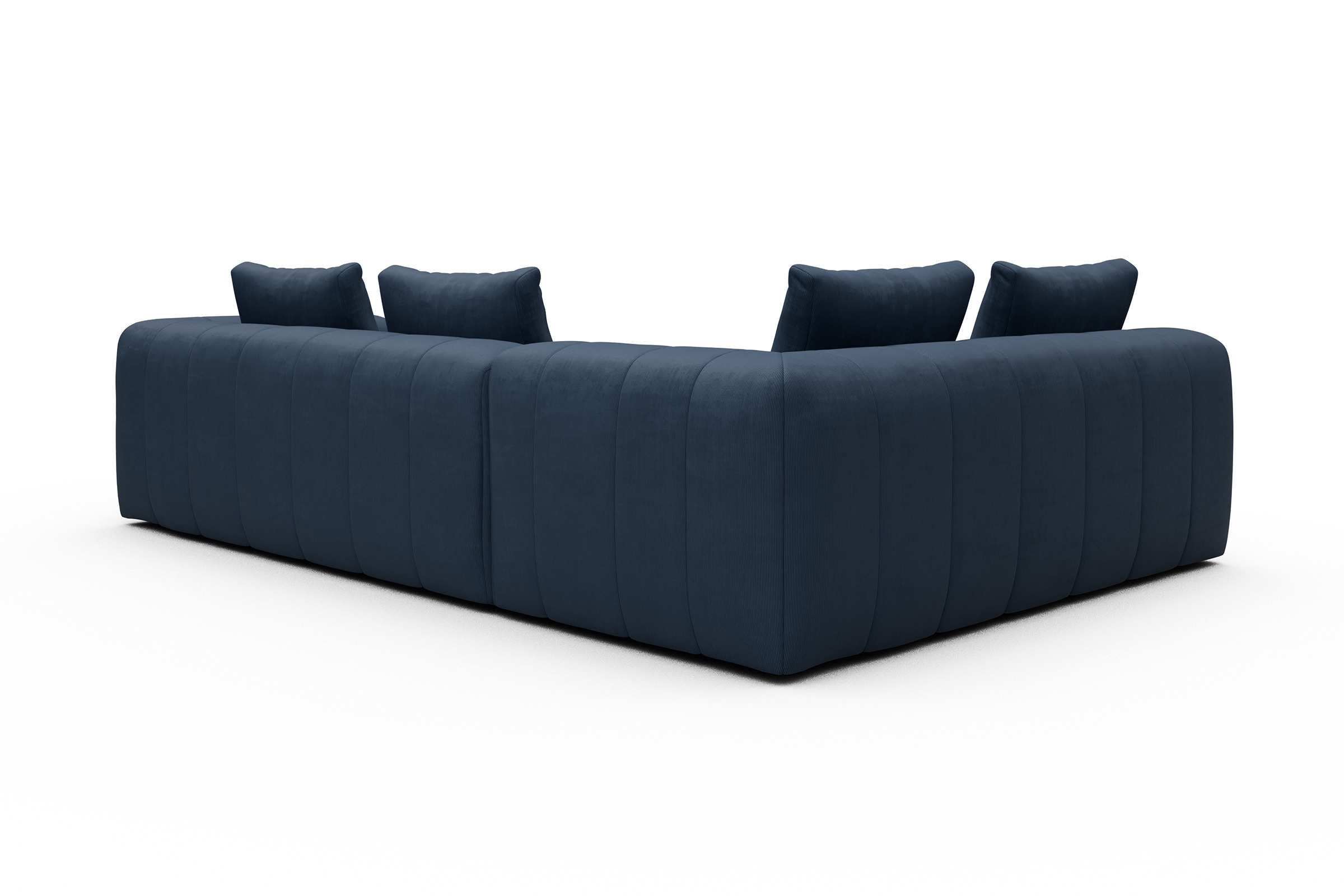 Ecksofa Hugo 2x 2,5-Sitzer Armlehne rechts Cordufine-Royal-Blue