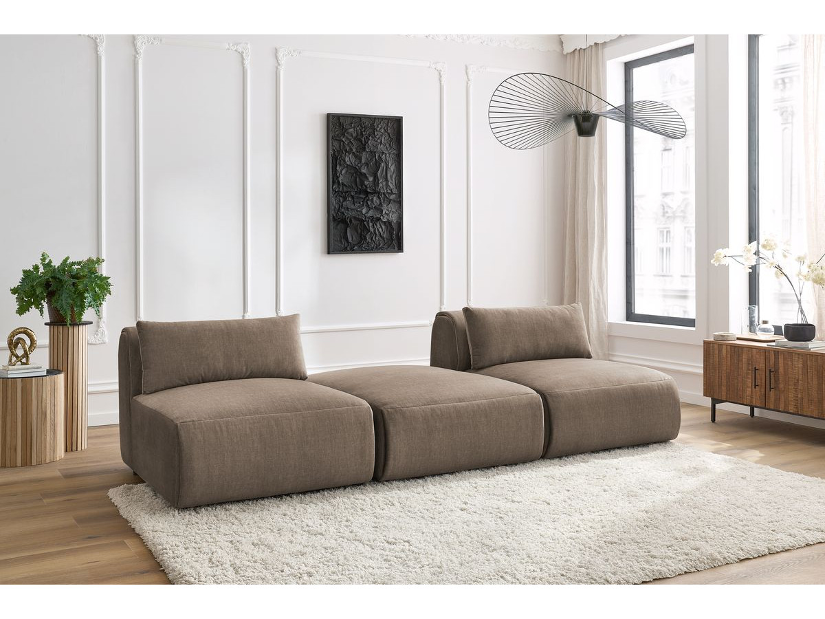 Bobochic Jeanne Sofa 3-Sitzer Samt Taupe