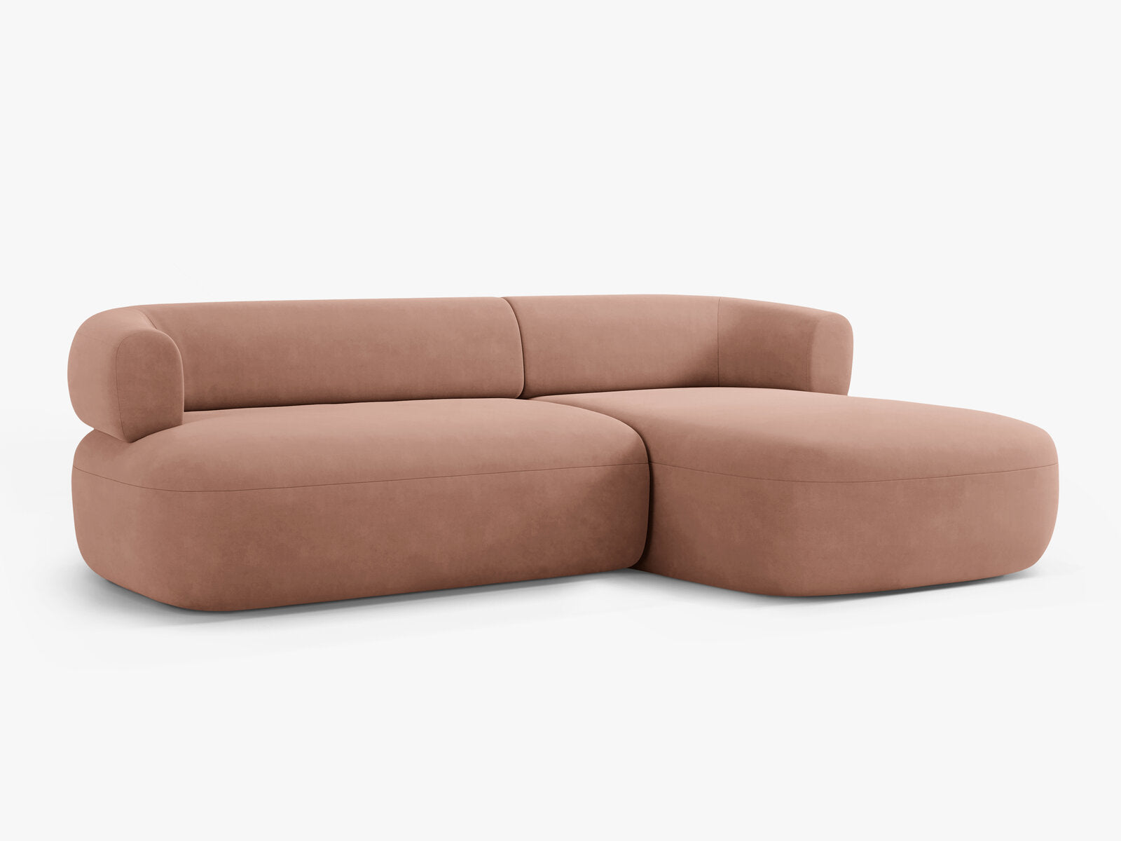 Micadoni 5-Sitzer Ecksofa Jenny Rechts Samt Salvador Rosa