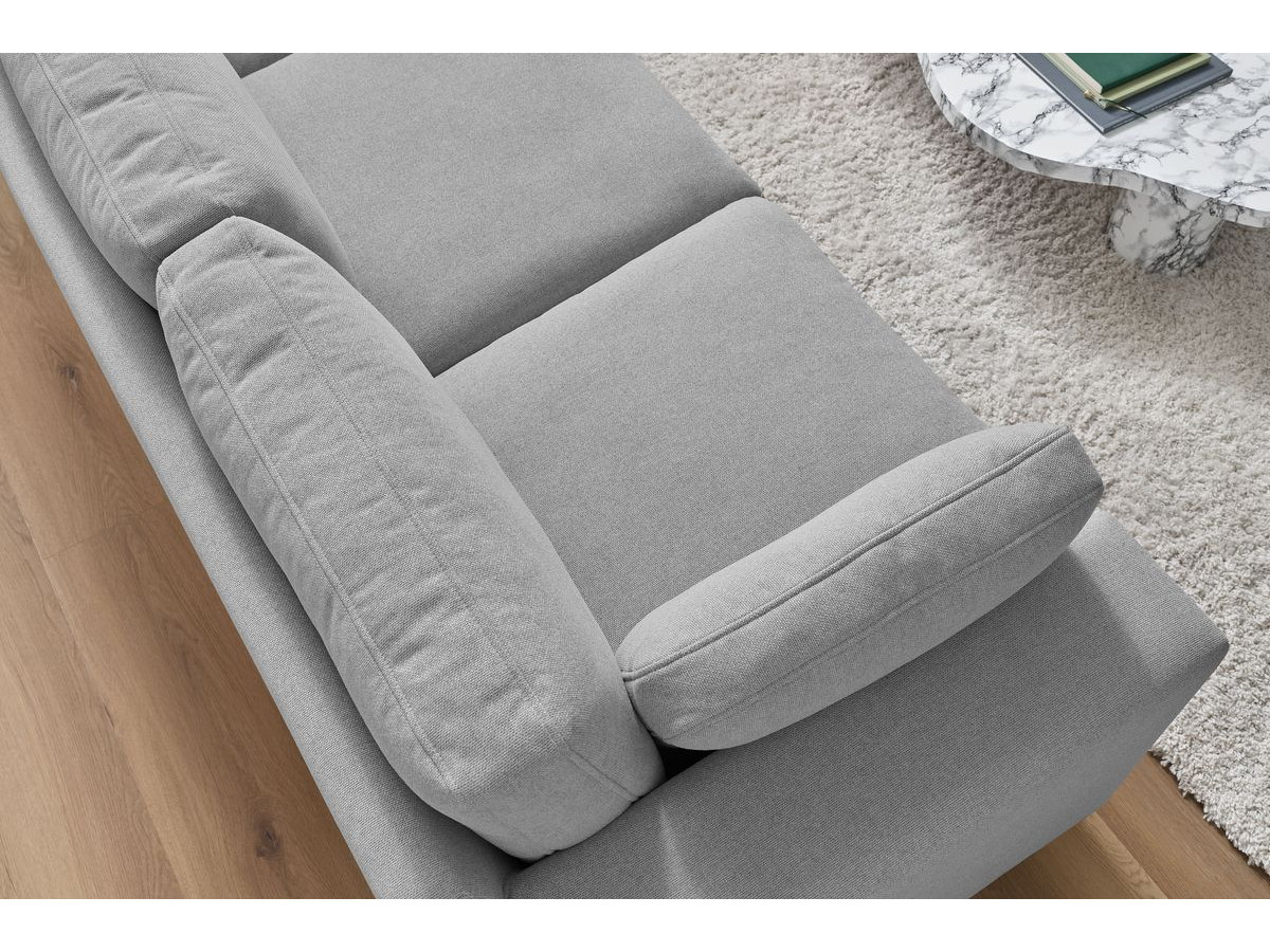 Bobochic Belair Sofa 3-Sitzer 250 × 93 cm Stoff Hellgrau