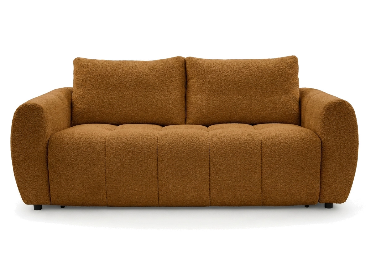 Bobochic Fuji Schlafsofa 3-Sitzer Bouclé-Stoff Gelb