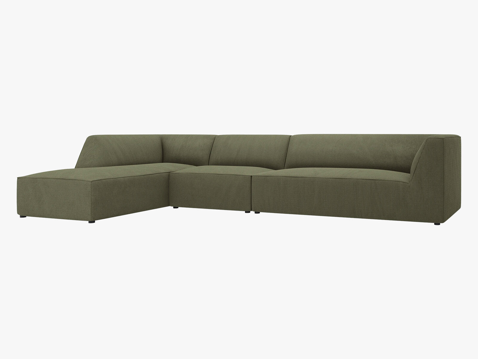 Micadoni Ecksofa Ruby 5-Sitzer Links Kord Scala Grün