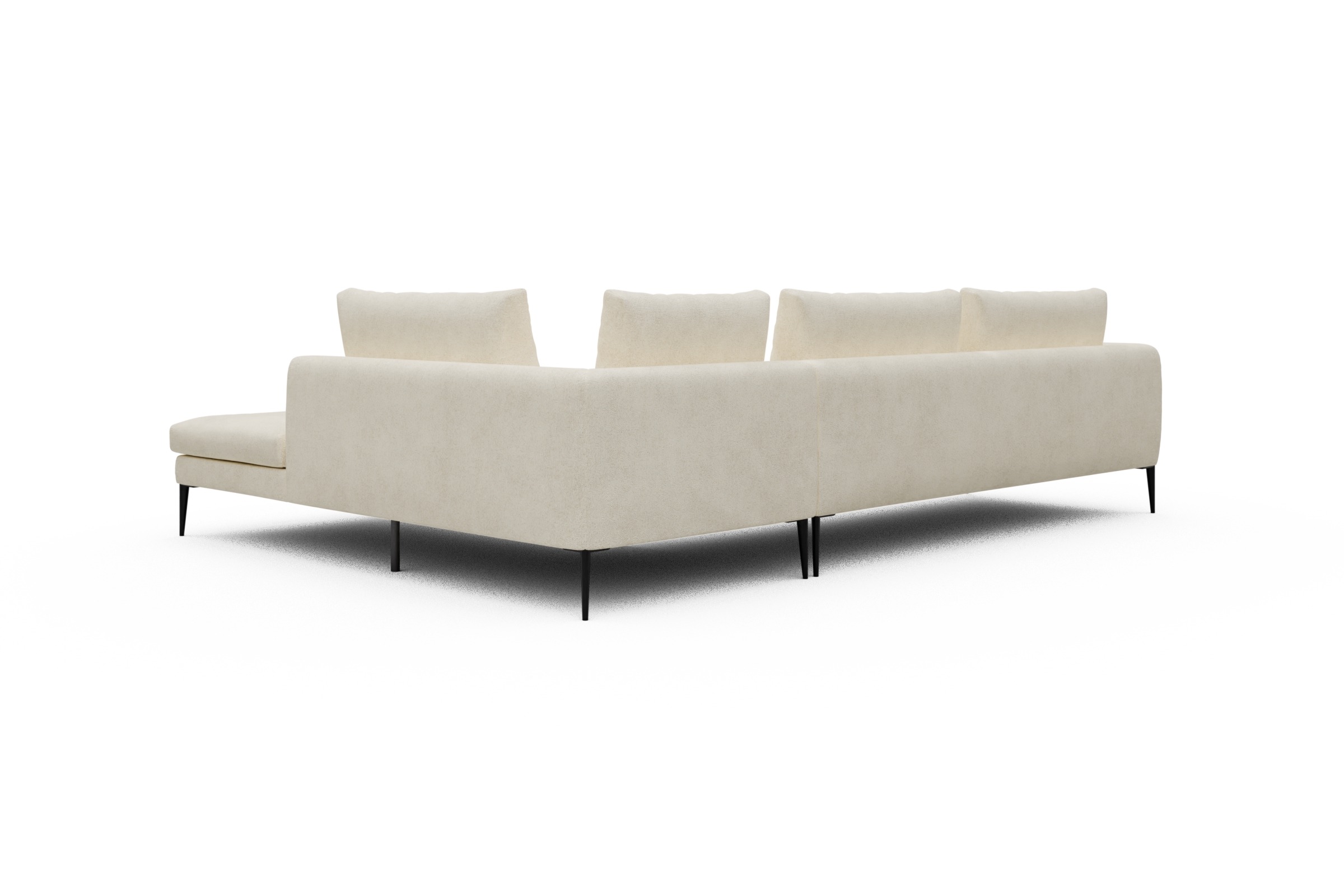 Ecksofa Paul Relax-Ecke links mit 3-Sitzer Boucle-Off-White