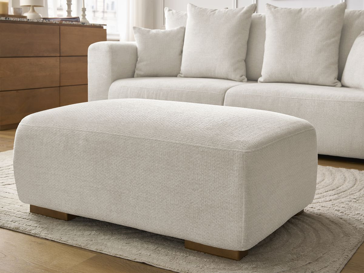 Bobochic Sidonie Sofa 4-Sitzer mit Pouf Melange-Stoff Beige