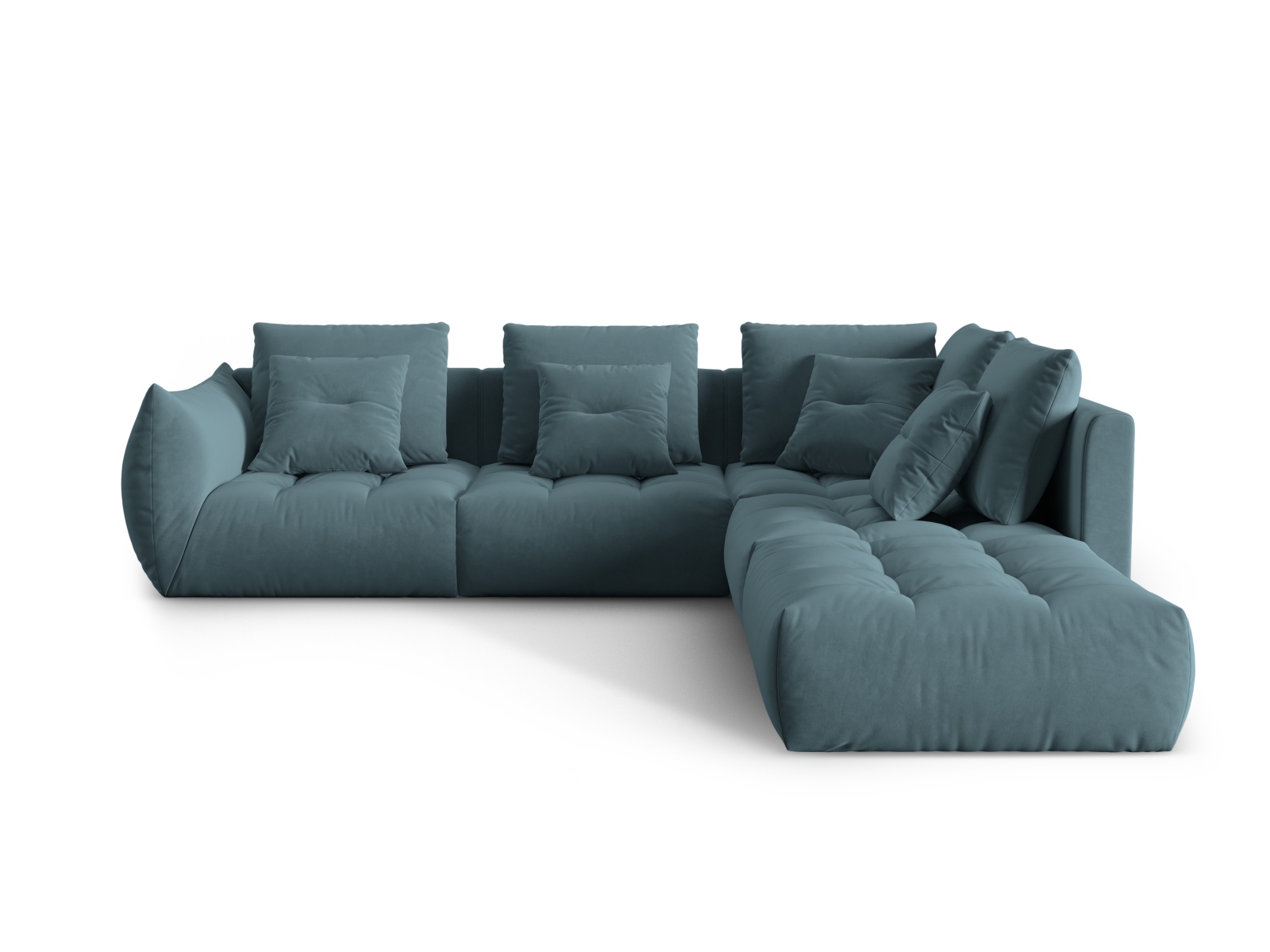 Micadoni Ecksofa Bloom 5-Sitzer Rechts Samt Pastellblau