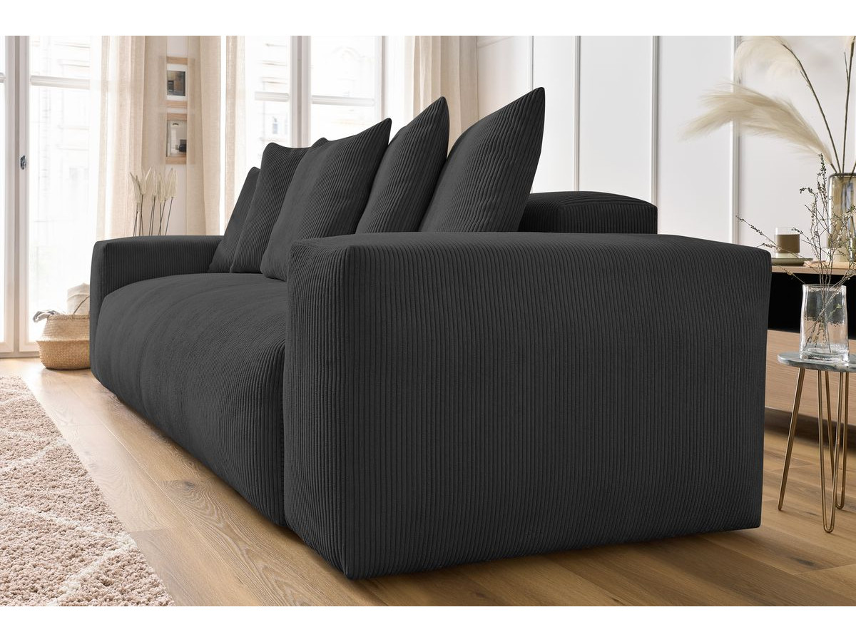 Bobochic Voltaire Sofa 3-Sitzer 280 × 124 cm Cordsamt Dunkelgrau