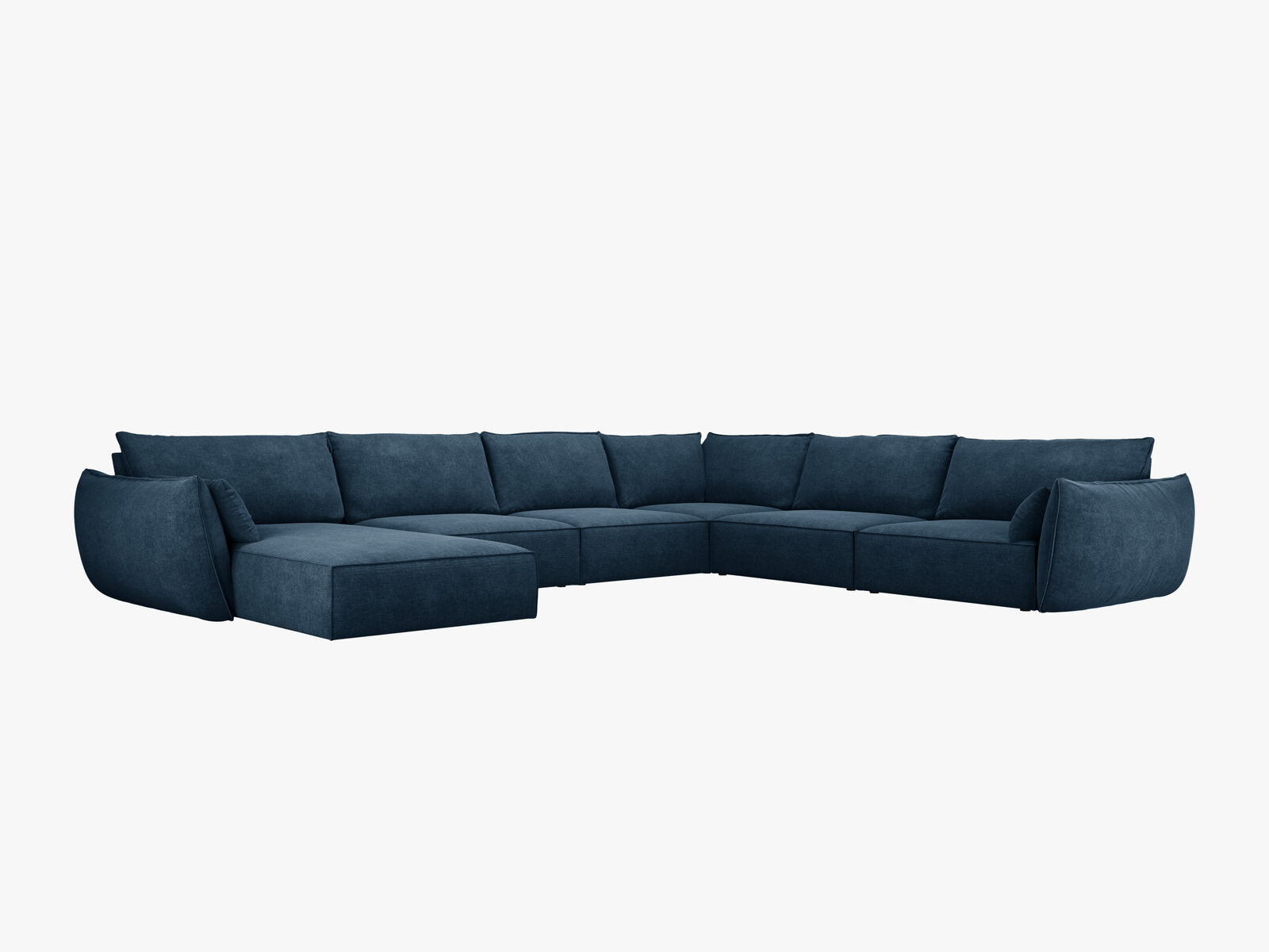 Micadoni Panorama-Ecksofa Kaelle 8-Sitzer Rechts Chenille Over The Horizon Königsblau
