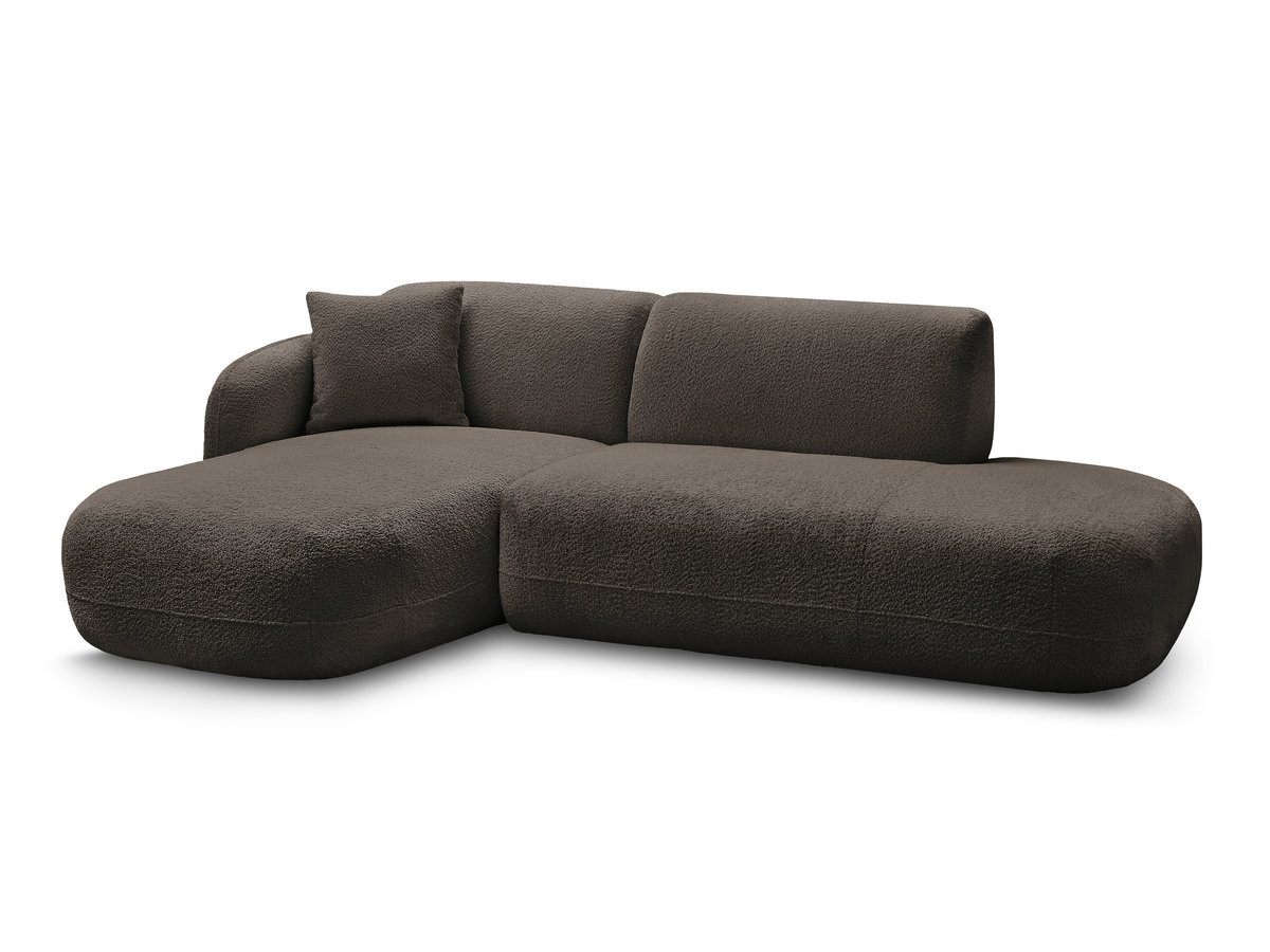 Bobochic Anda Ecksofa 241 × 163 cm Chenille Braun Ecke links