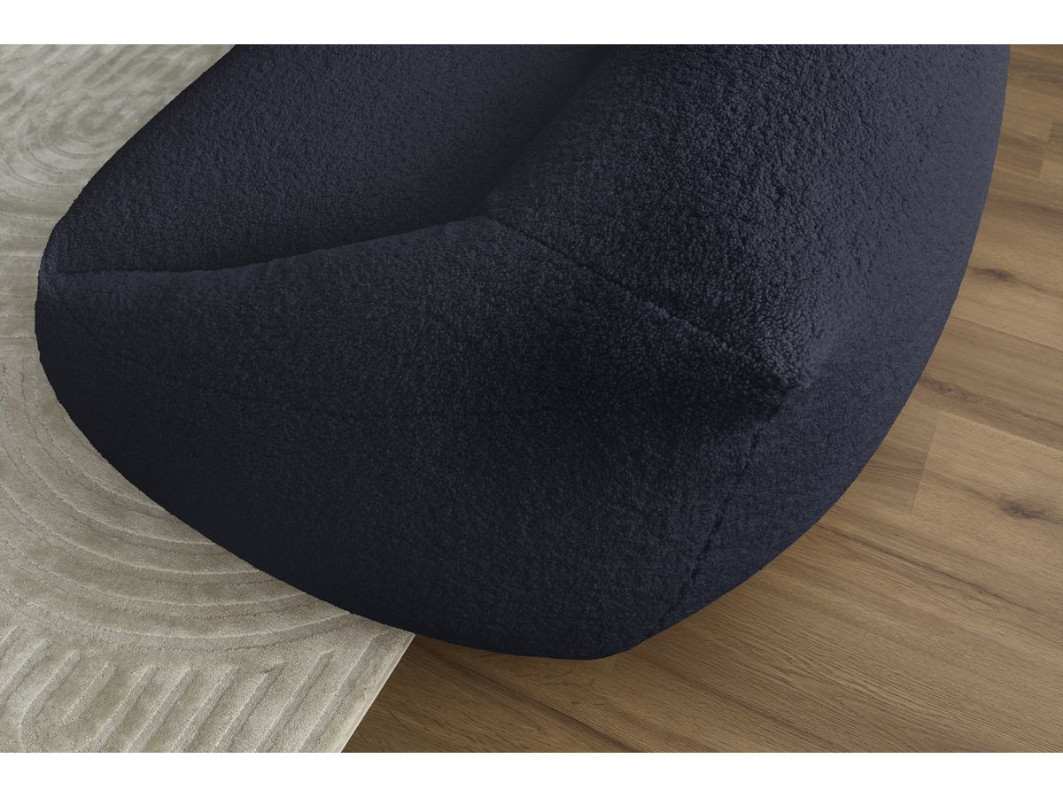 Bobochic Lilibet Pouf Bouclé-Stoff Dunkelblau
