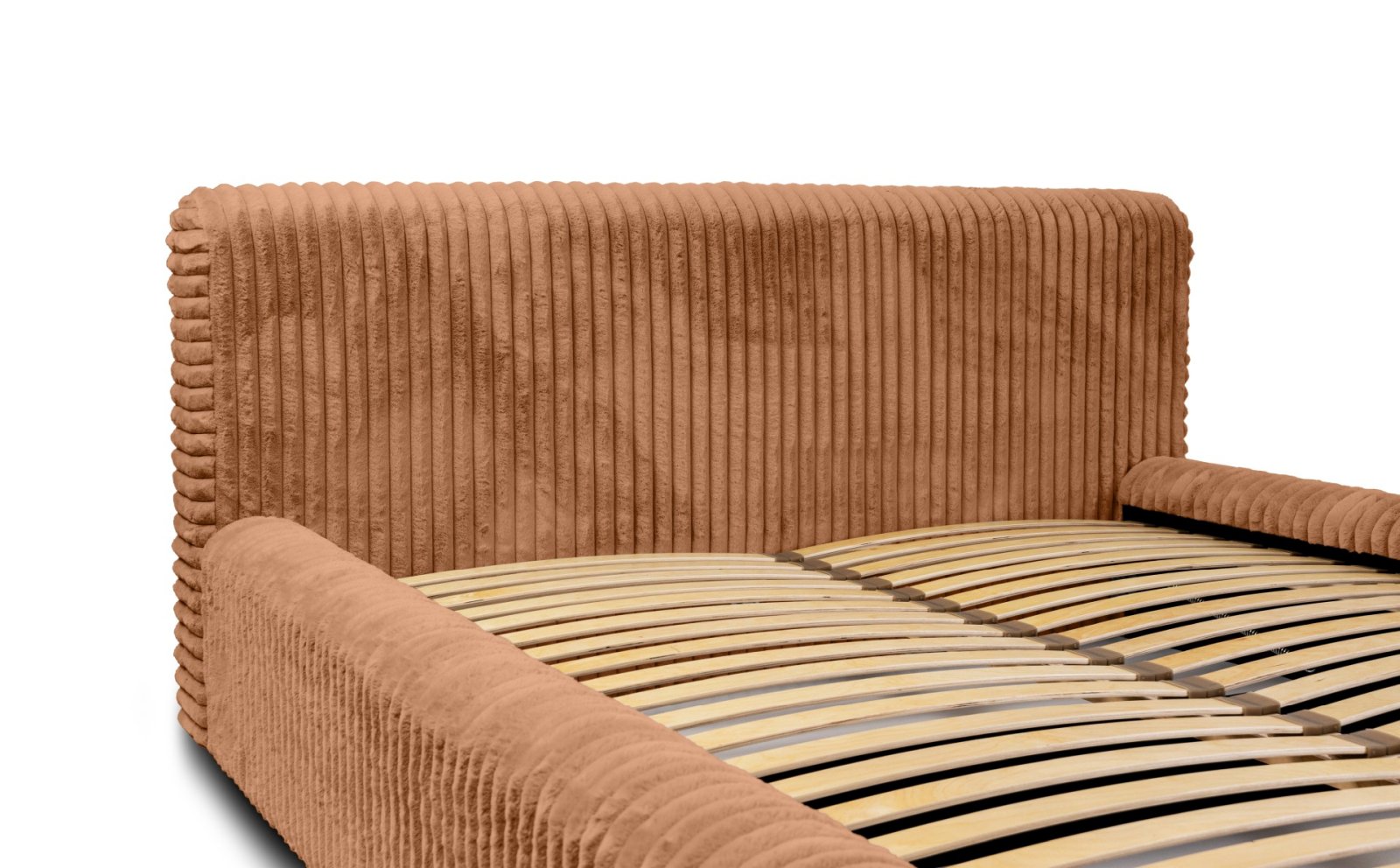 Polsterbett Miloa Softcord mit Fellstruktur 140x200 mit Holzrahmen Vito 44