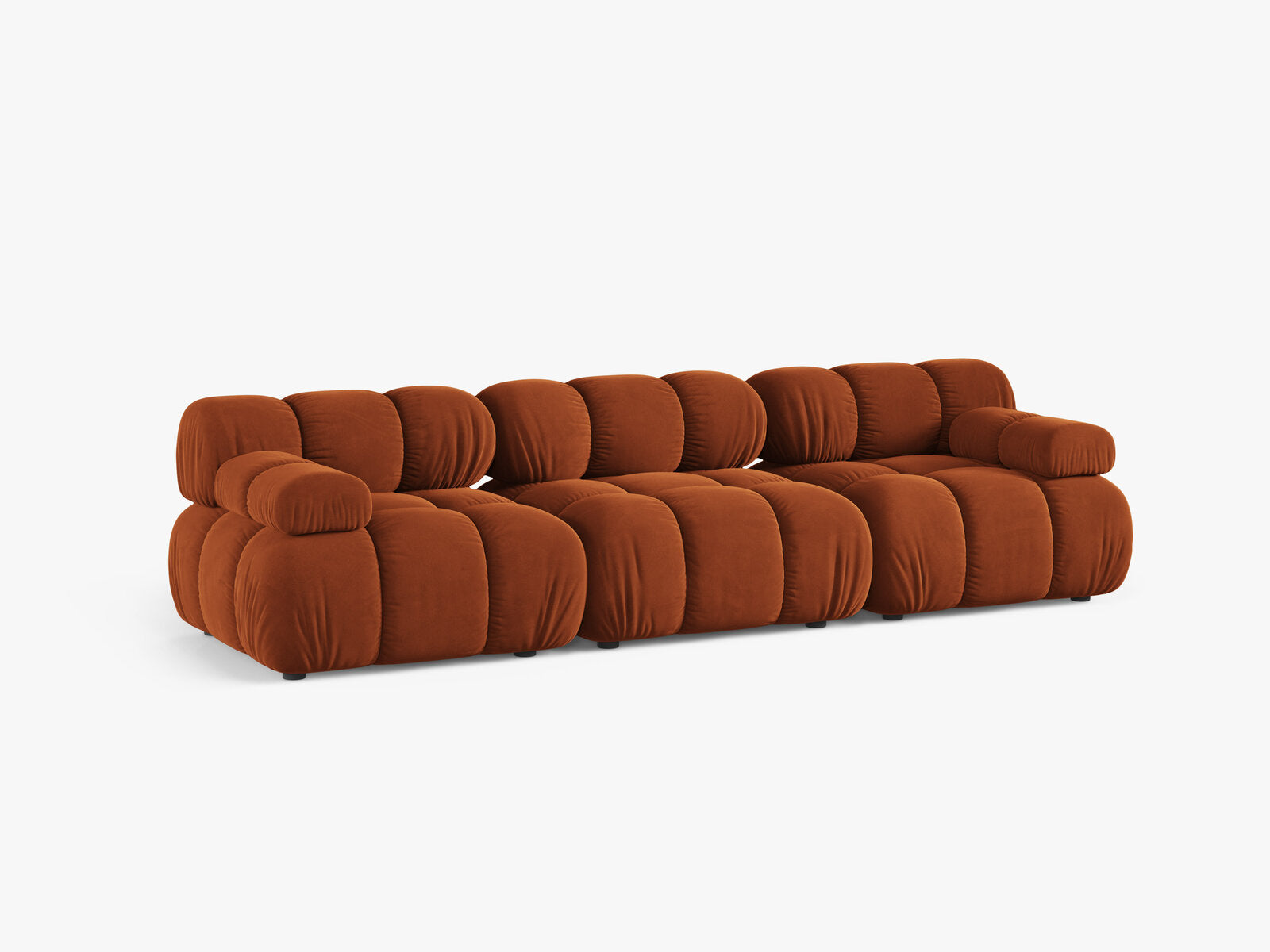 Micadoni Modulares Sofa Bellis 3-Sitzer Samt Bluvel Terrakotta