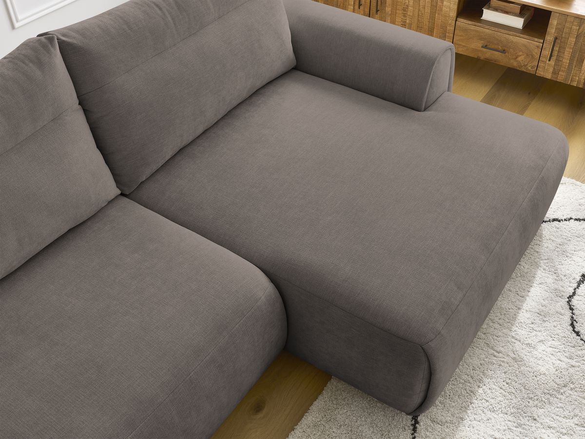 Bobochic Aden Ecksofa 293 × 152 cm Stoff Taupe Ecke rechts