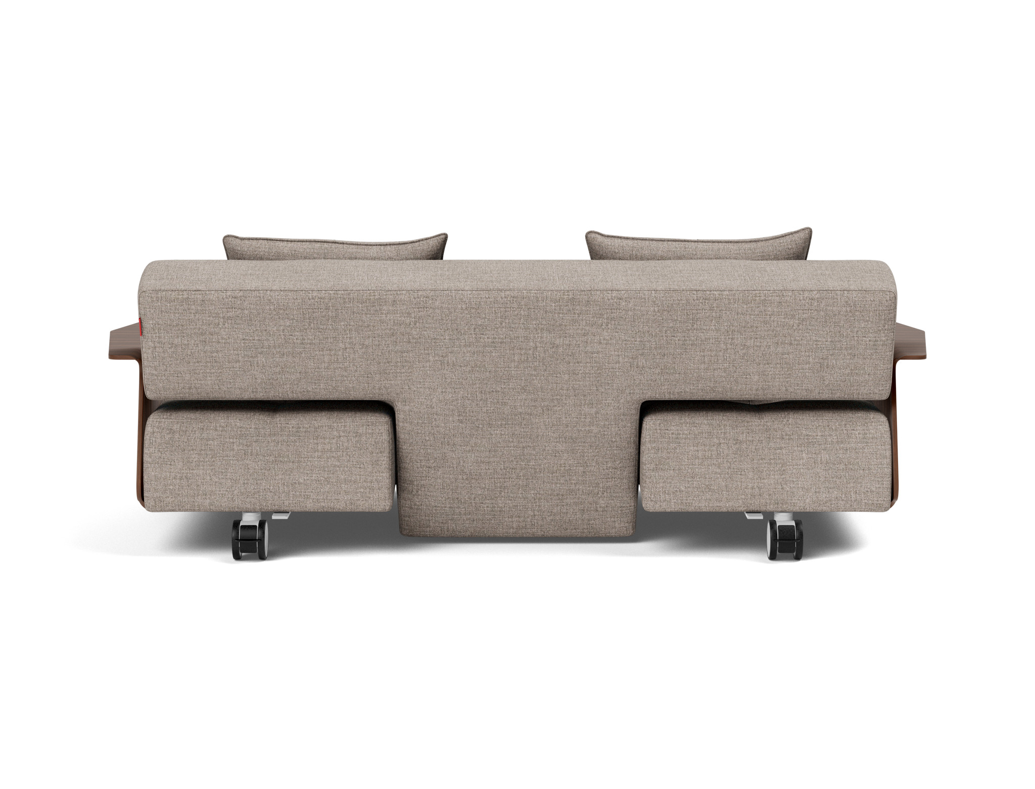 Schlafsofa Long Horn D.E.L. mit Armlehnen Chenille Yuveno 472-Warm-Grey