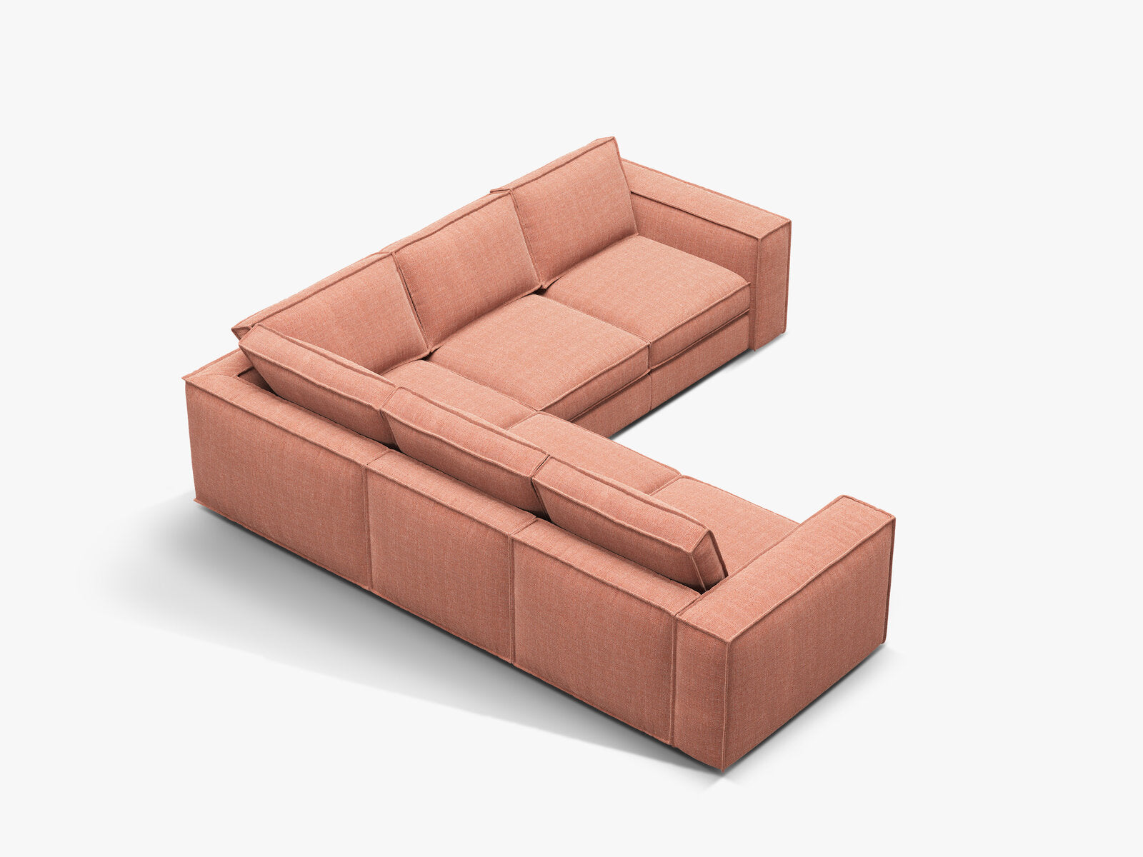 Micadoni modulares symmetrisches Ecksofa Pola 4-Sitzer Rot
