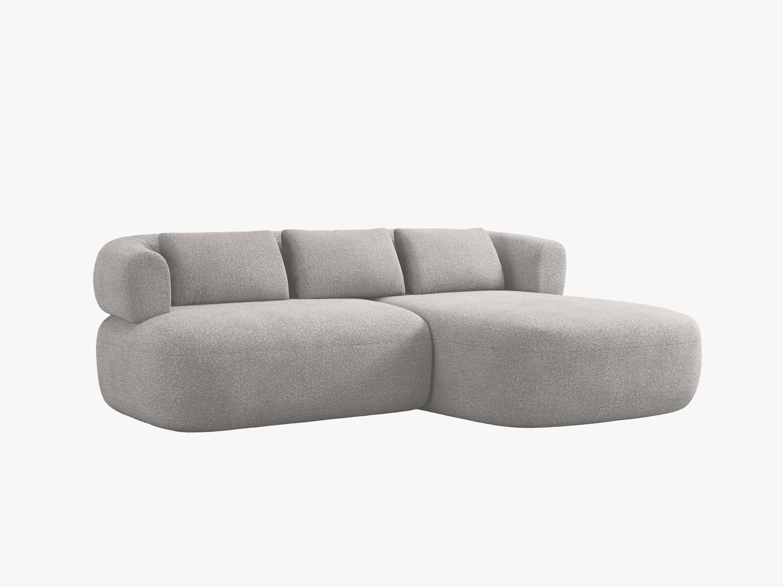 Micadoni 5-Sitzer Ecksofa Jenny Kleine Version Rechts Boucle Now or Never Hellgrau
