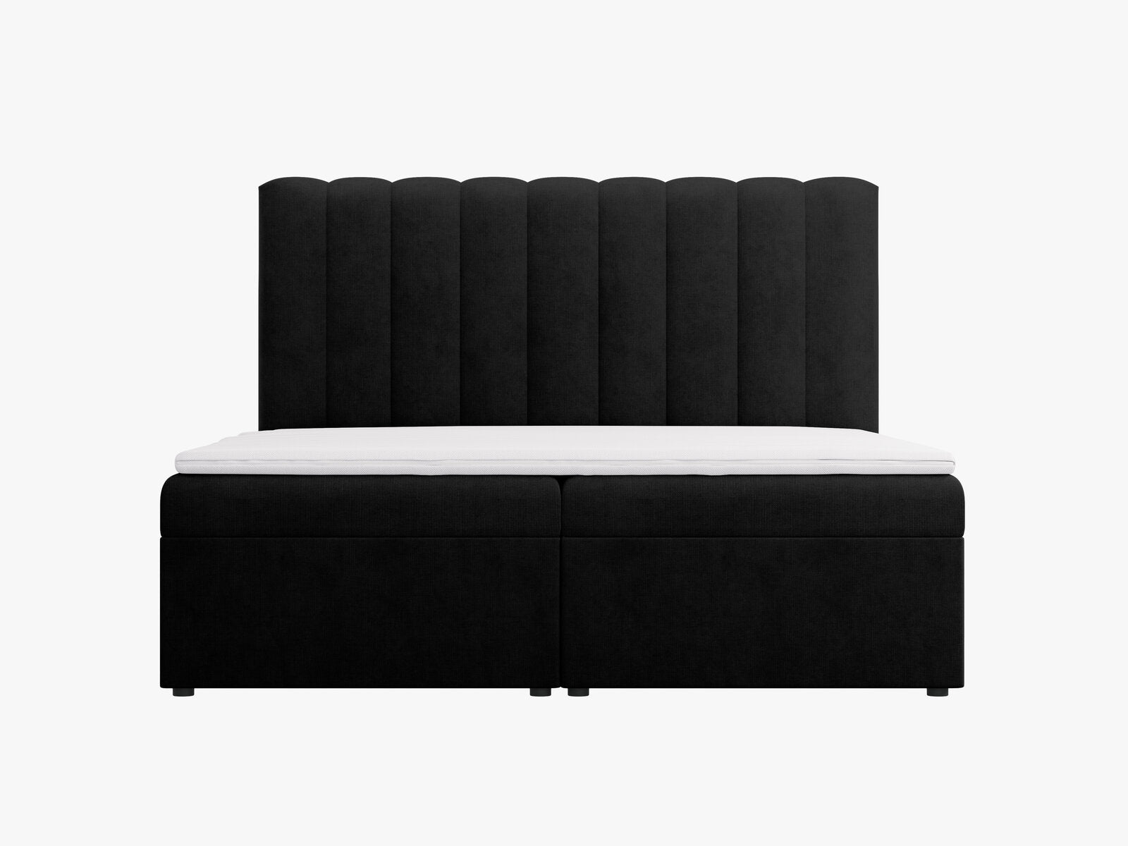 Micadoni Boxspringbett Kelp Strukturierter Stoff Schwarz 180x200
