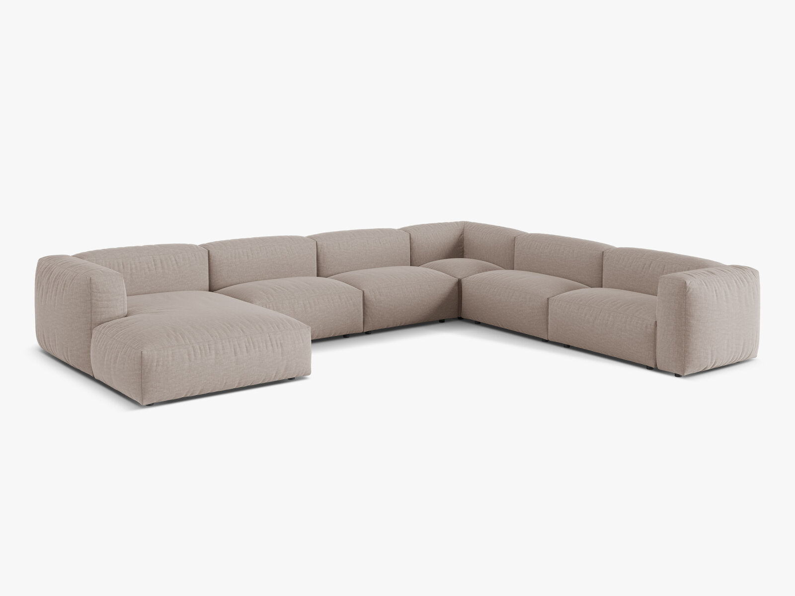 Micadoni modulares Ecksofa XL Martina 6-Sitzer Rechts Strukturierter Stoff Boston Dunkelbeige