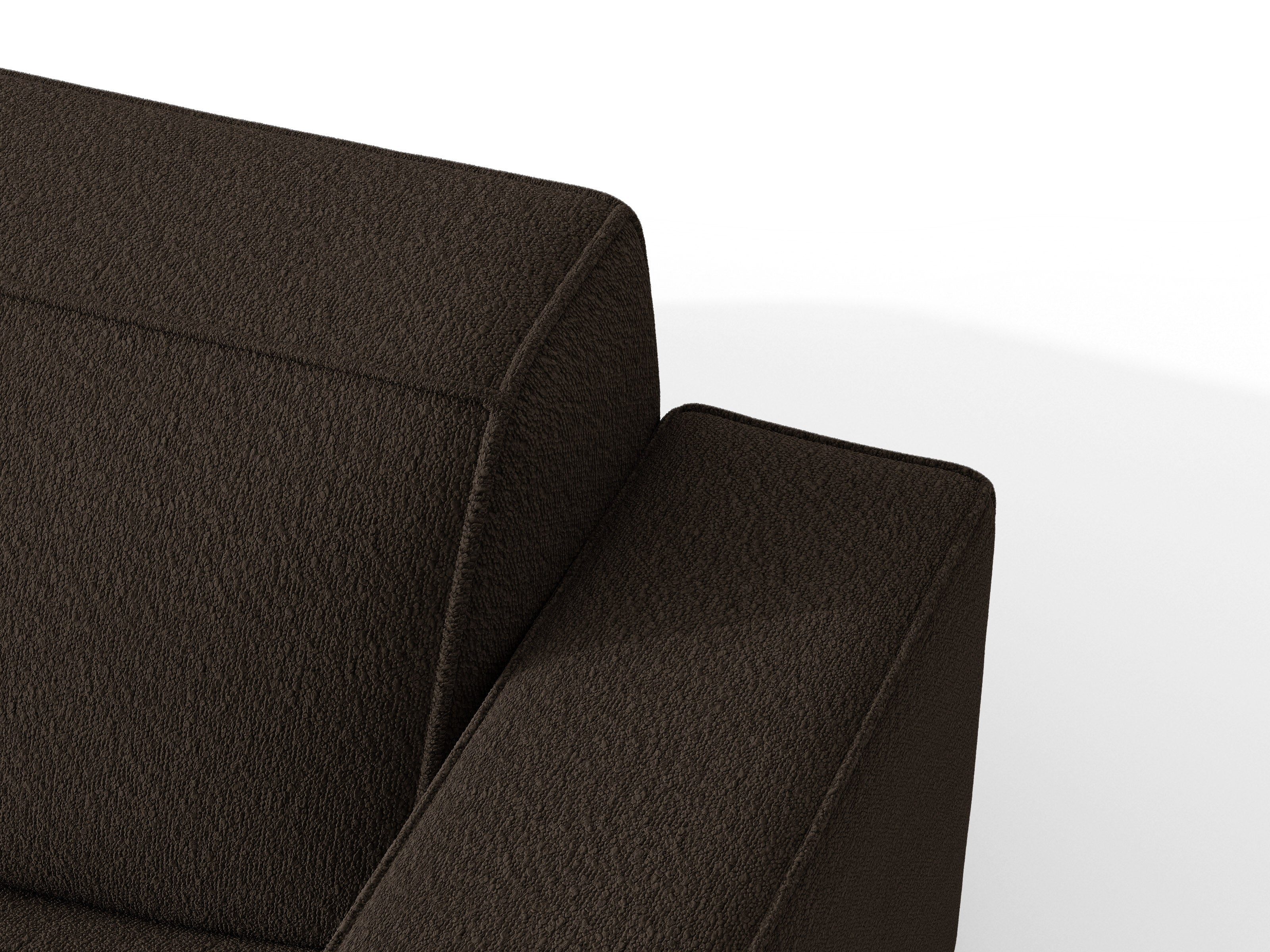 Micadoni Schlaf-Ecksofa Jodie 3-Sitzer Boucle Baloo Braun Rechts