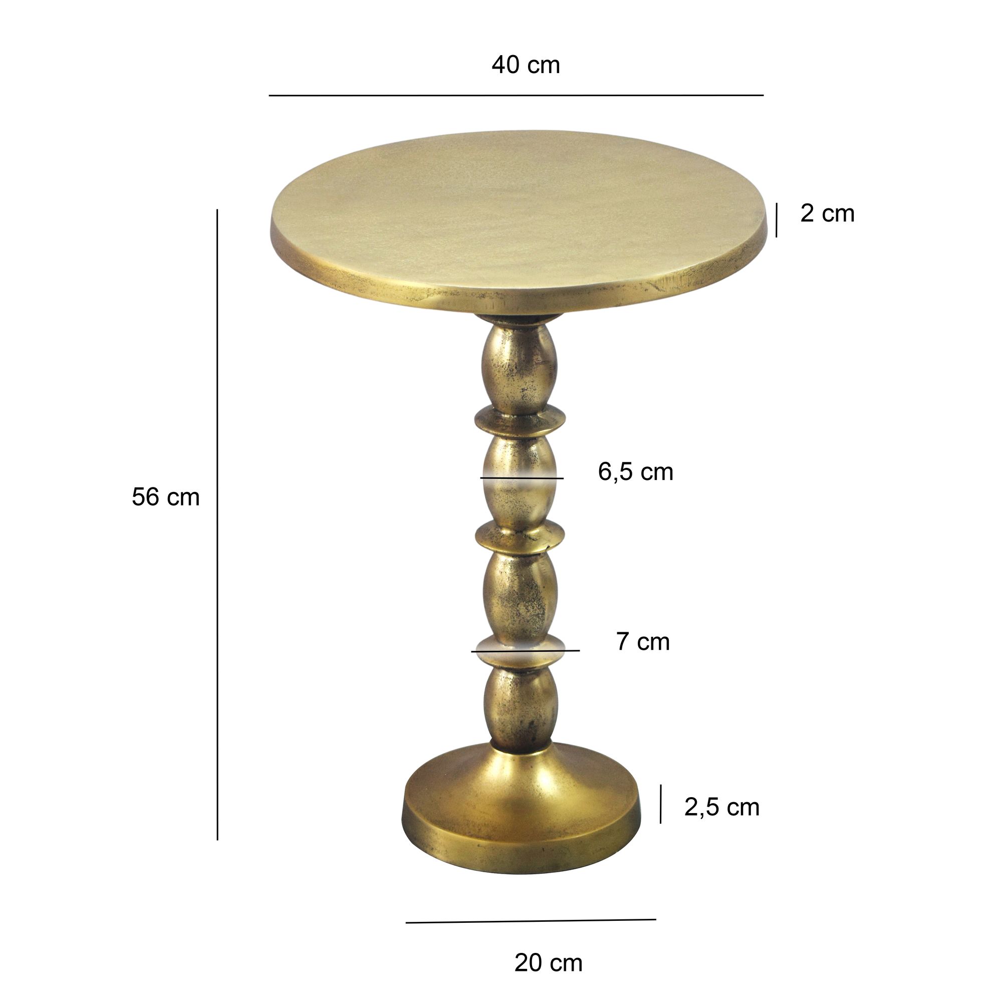 Beistelltisch Steinkjer Aluminium Gold Ø 40 × H 56 cm