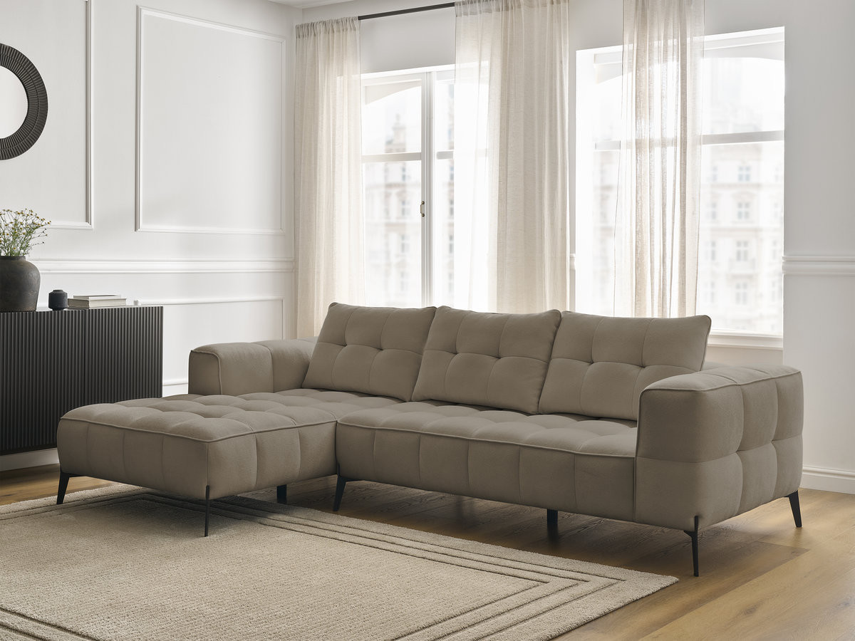 Bobochic Anis Ecksofa Strukturstoff Taupe Ecke links