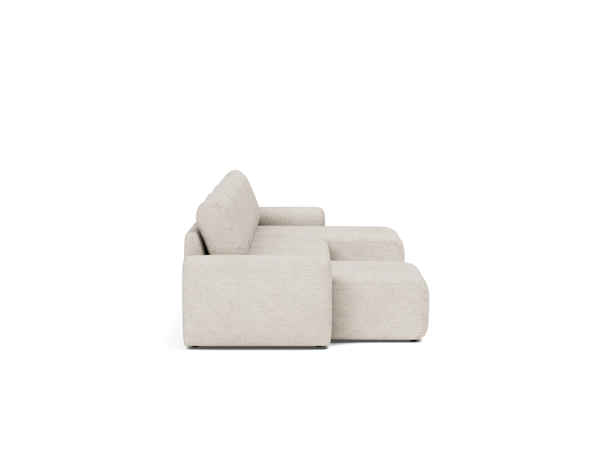Schlafsofa Norum U-Form mit Chunky-Armlehnen Chenille Yuveno 470-Natural