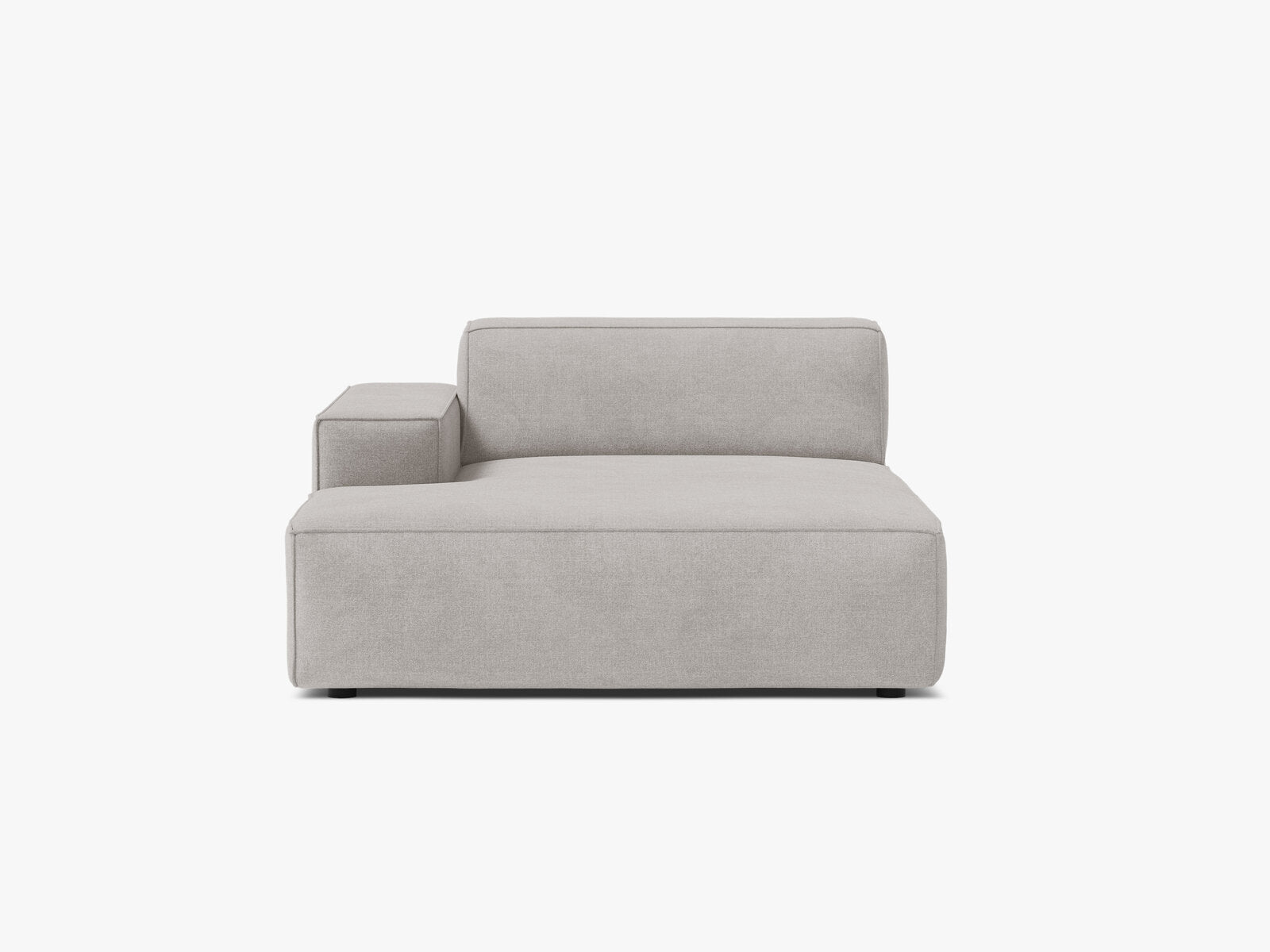 Micadoni Jodie Chaiselongue Links Strukturierter Stoff Liberty Hellgrau