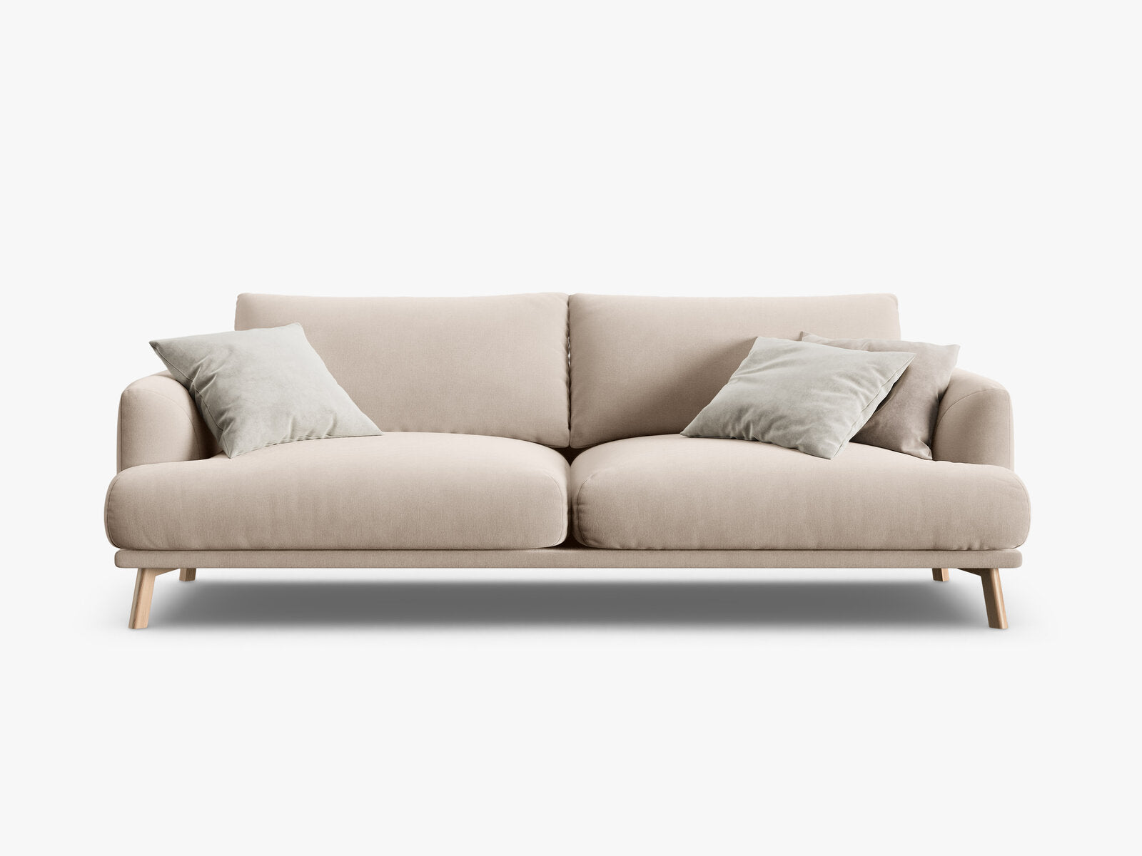 Micadoni Sofa Naomi 3-Sitzer Samt Salvador Beige