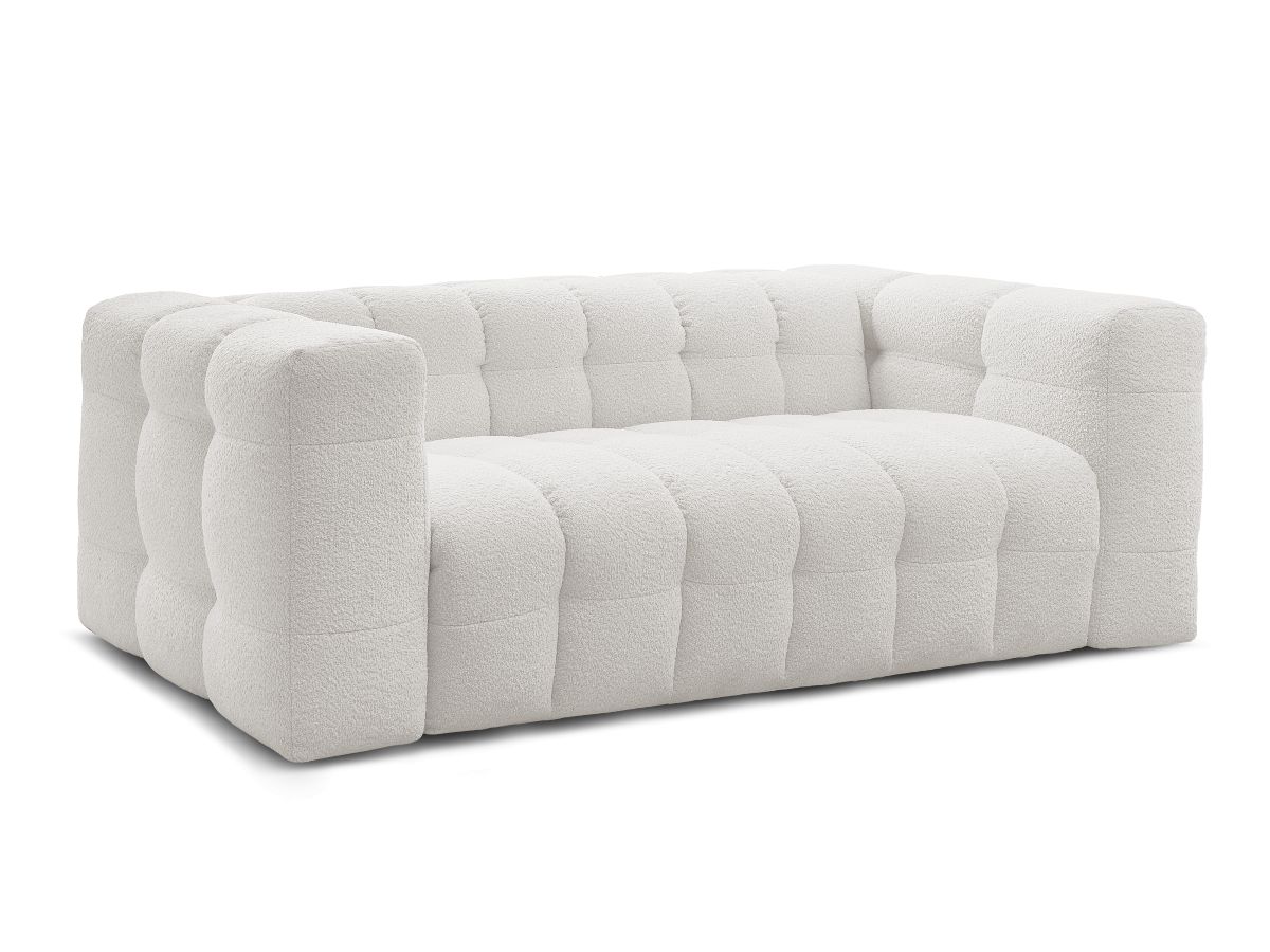 Bobochic Cloud Schlafsofa 3-Sitzer Bouclé-Stoff Weiß