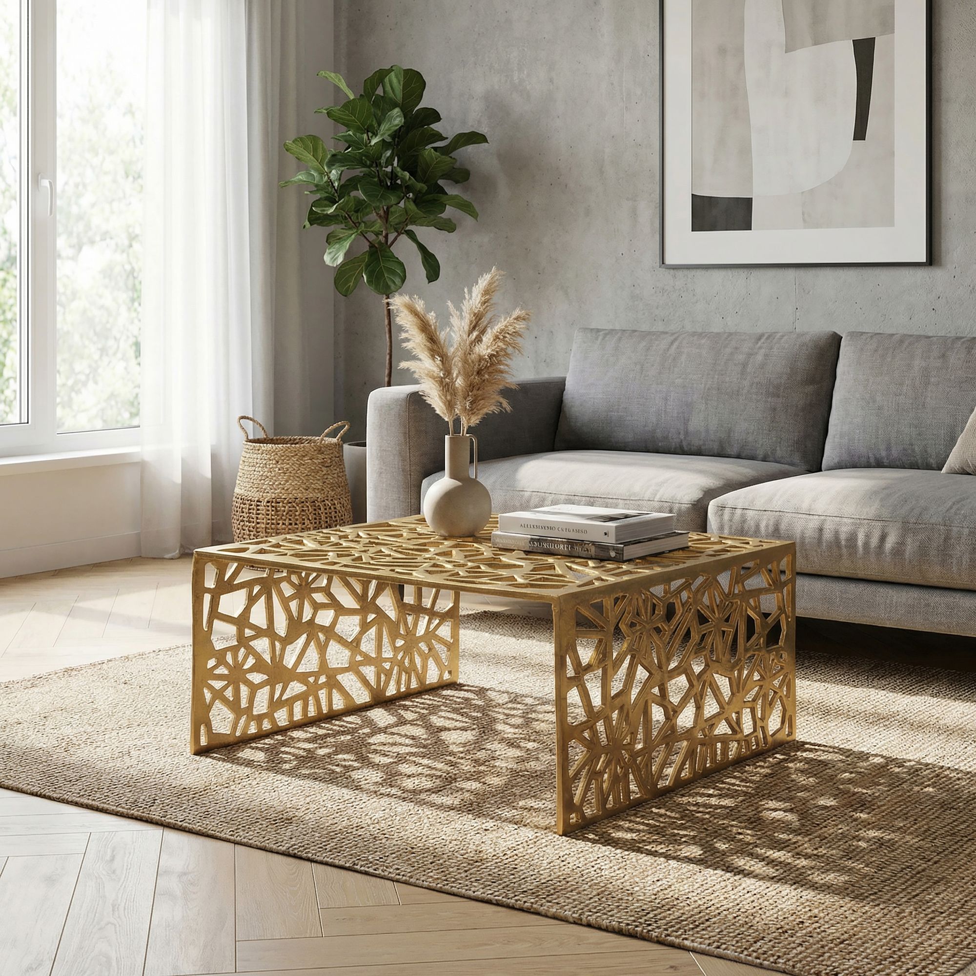 Couchtisch Langevag Aluminium Gold 60 × 60 × 31 cm