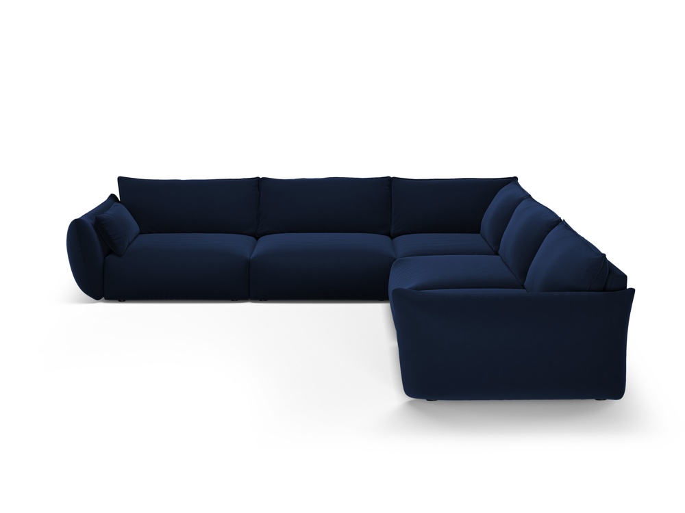 Cosmopolitan Design Symmetrisches Ecksofa Matera 7-Sitzer Samt Salvador Königsblau