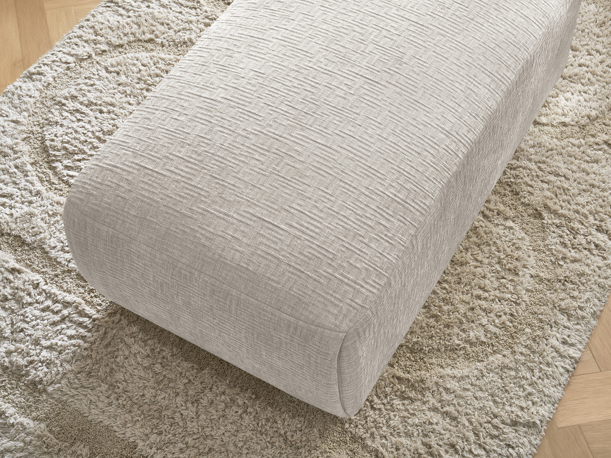 Bobochic Jana Pouf 63 × 114 cm Strukturstoff Beige