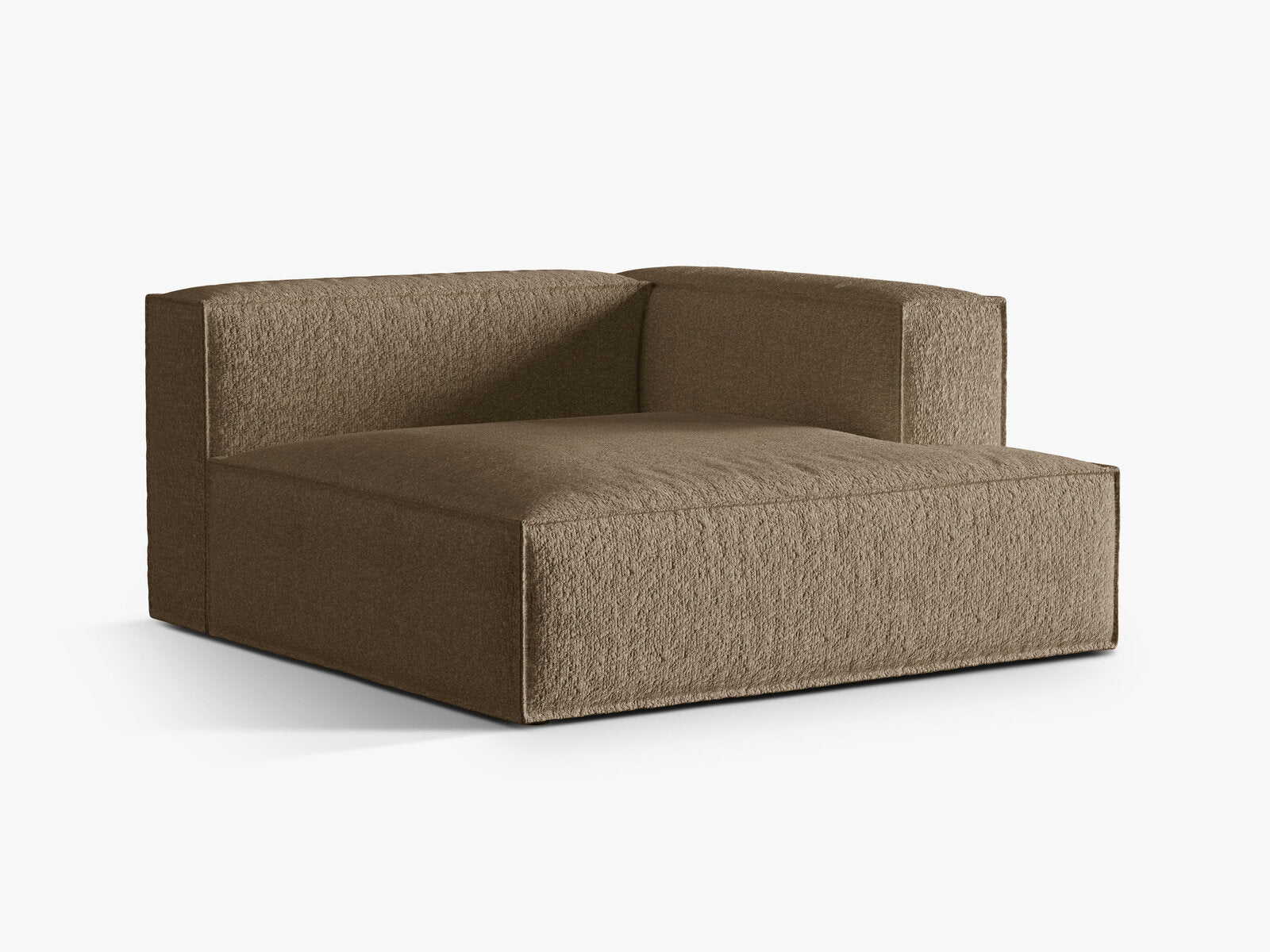 Micadoni Recamiere Nuria Groß 1-Sitzer Rechts Boucle Cappuccino