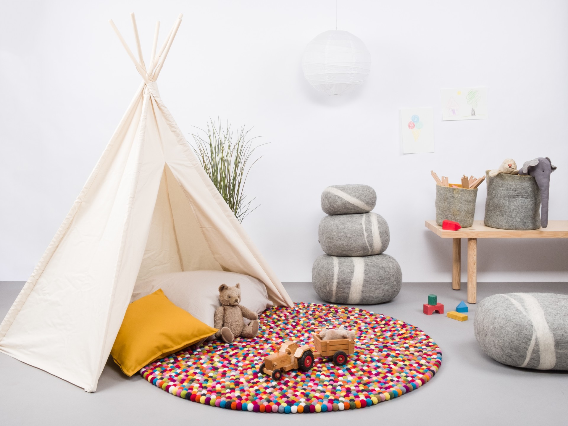 myfelt Lotte Filzkugelteppich - 140 cm
