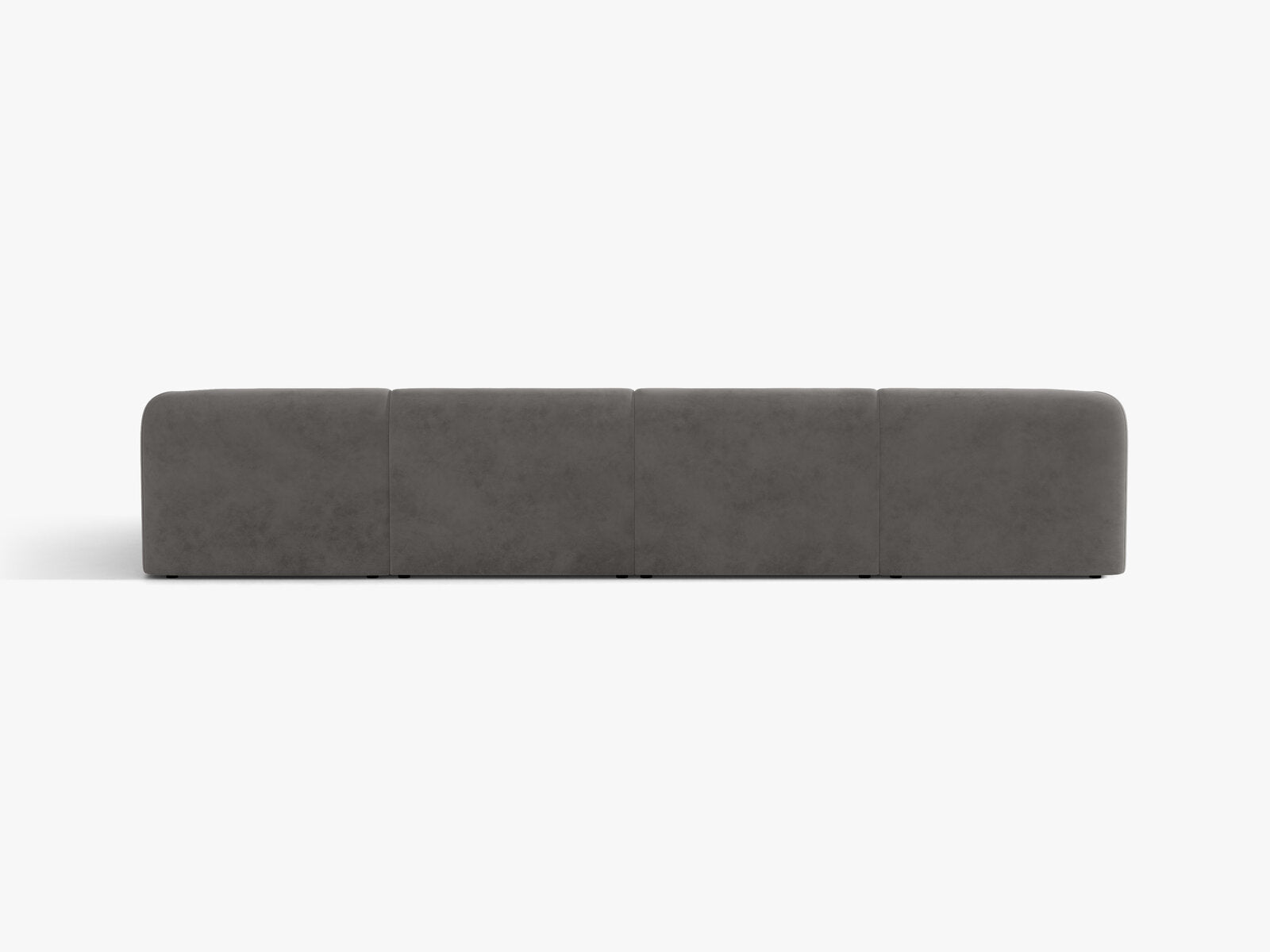 Micadoni Panorama-Sofa Miley 5-Sitzer Samt Venus Grau