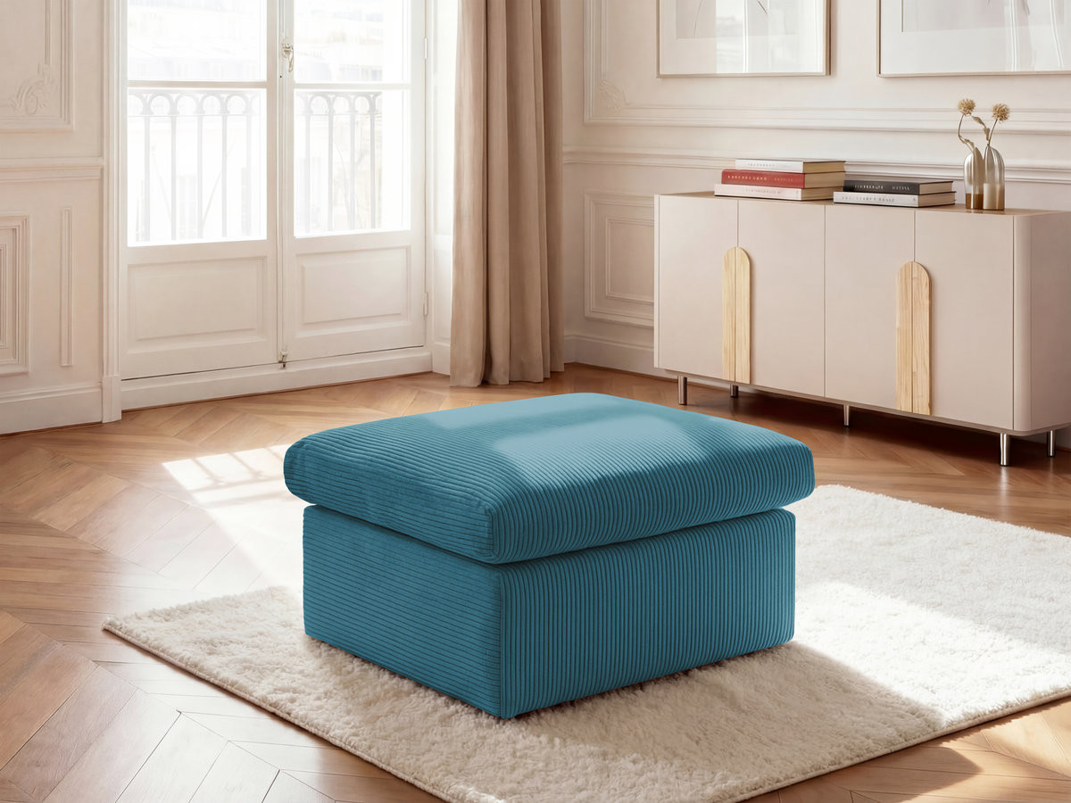 Bobochic Enore Pouf Cordsamt Hellblau