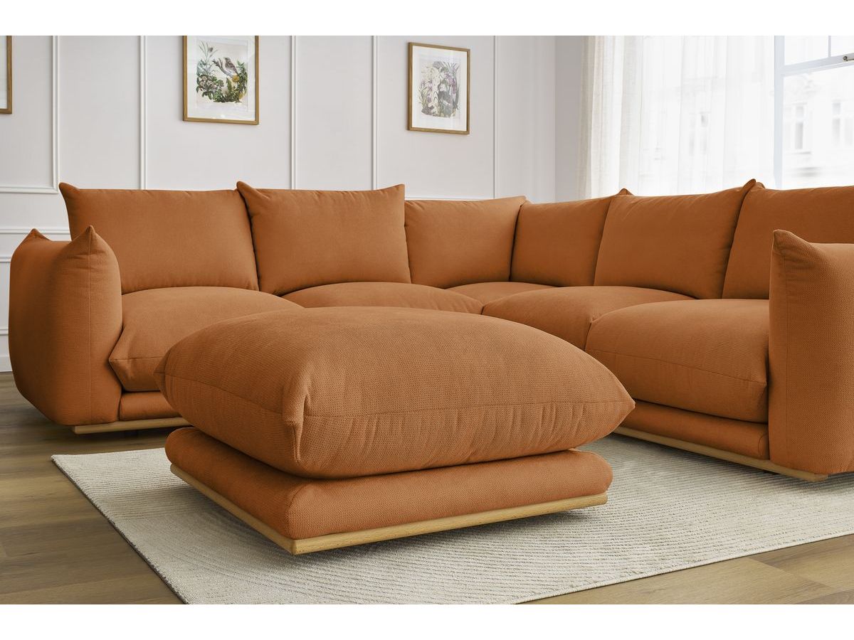 Bobochic Ernest Ecksofa mit Pouf Stoff Orange
