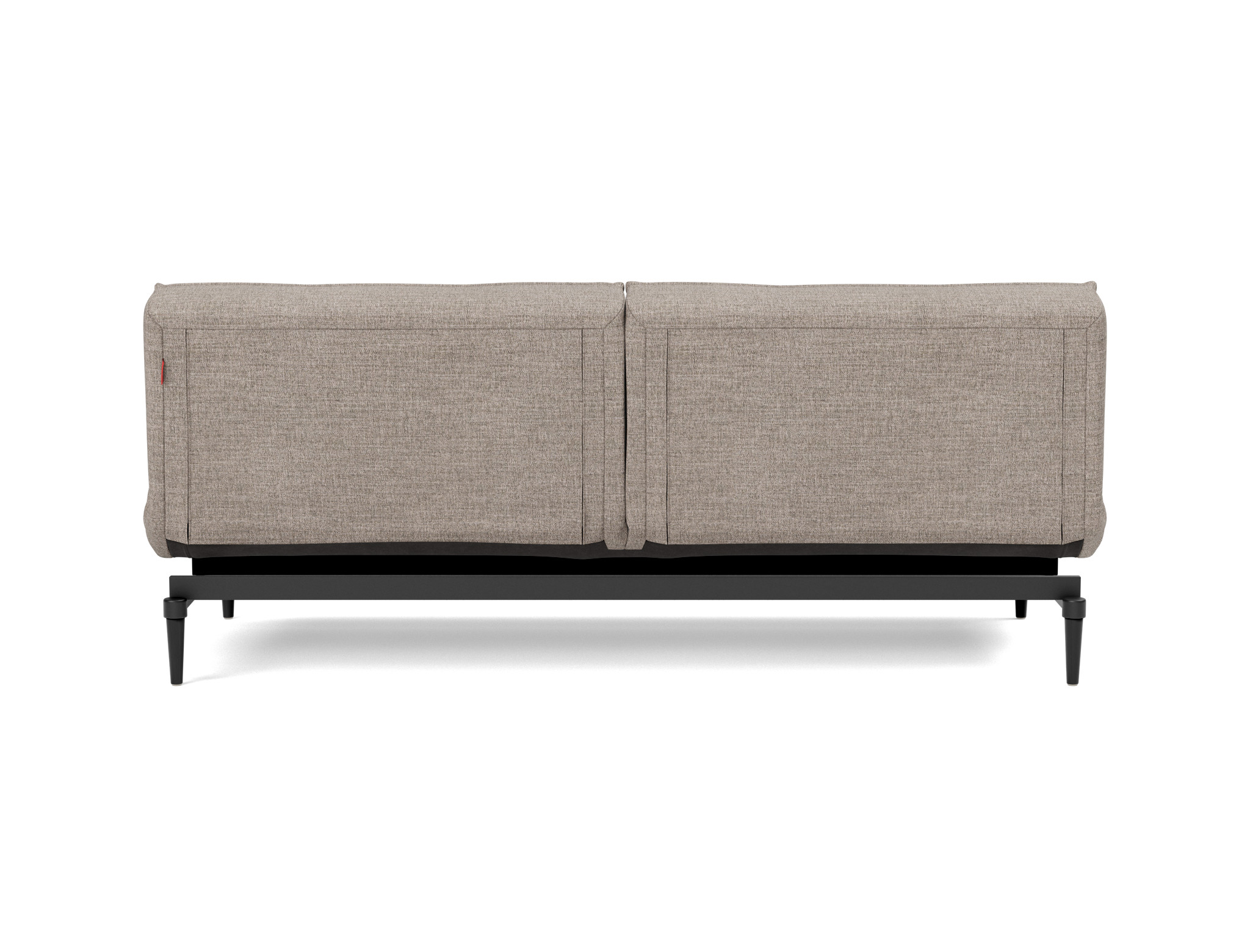 Schlafsofa Splitback Chenille Yuveno 472-Warm-Grey Beine Styletto Eiche schwarz