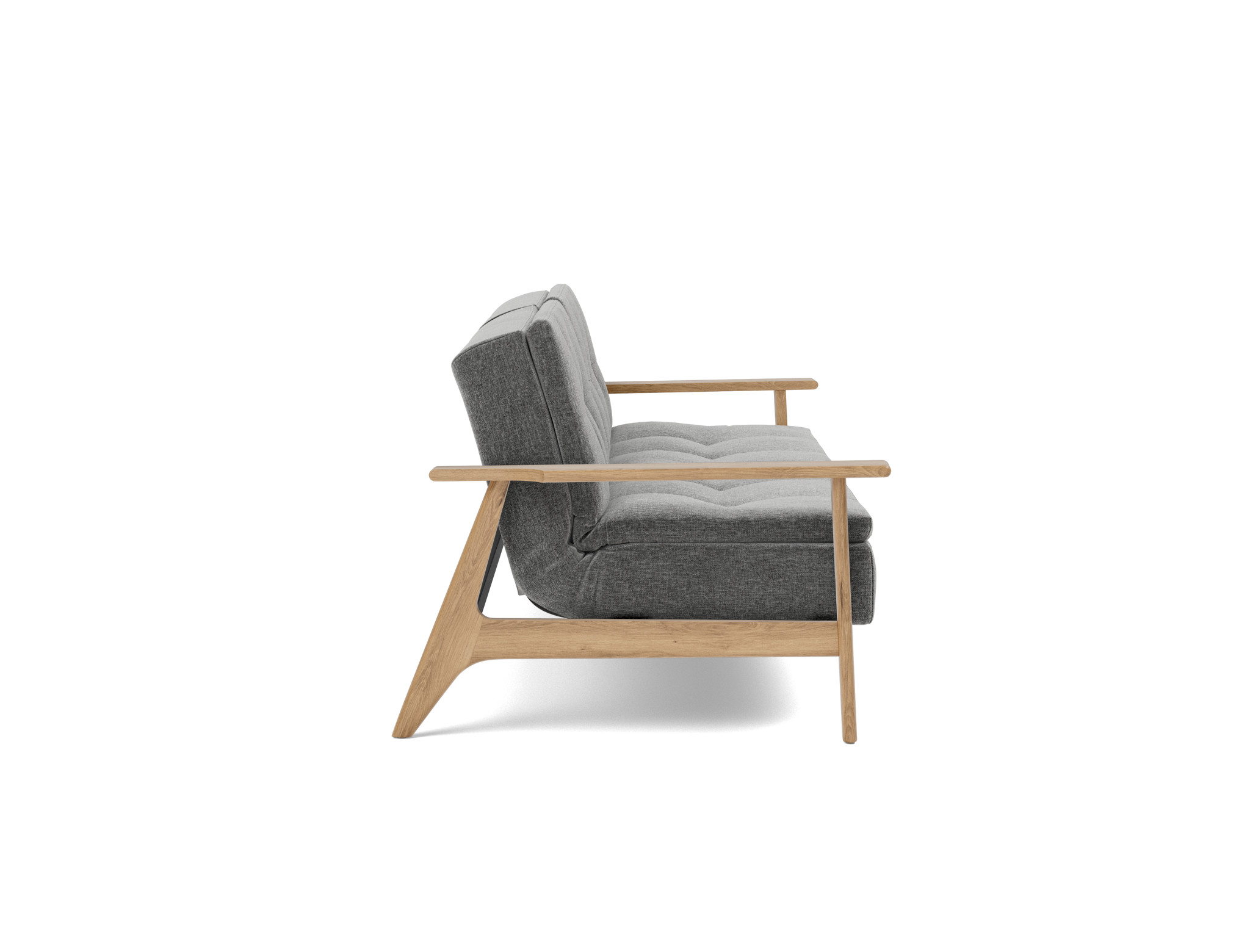 Schlafsofa Dublexo Frej Strukturierter Stoff Twist 563-Charcoal