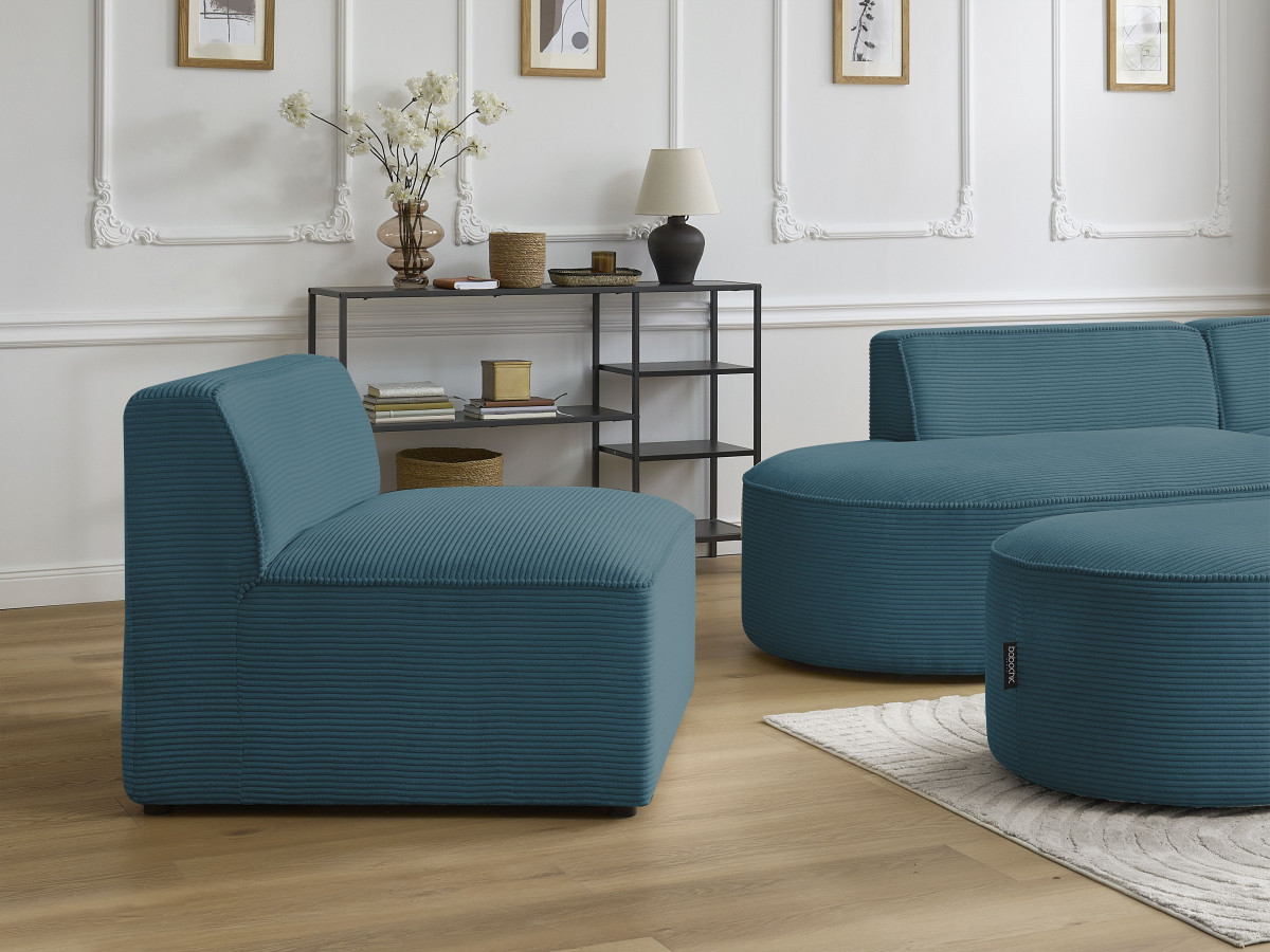 Bobochic Rousseau Sofamodul 1-Sitzer Cordsamt Dunkelblau
