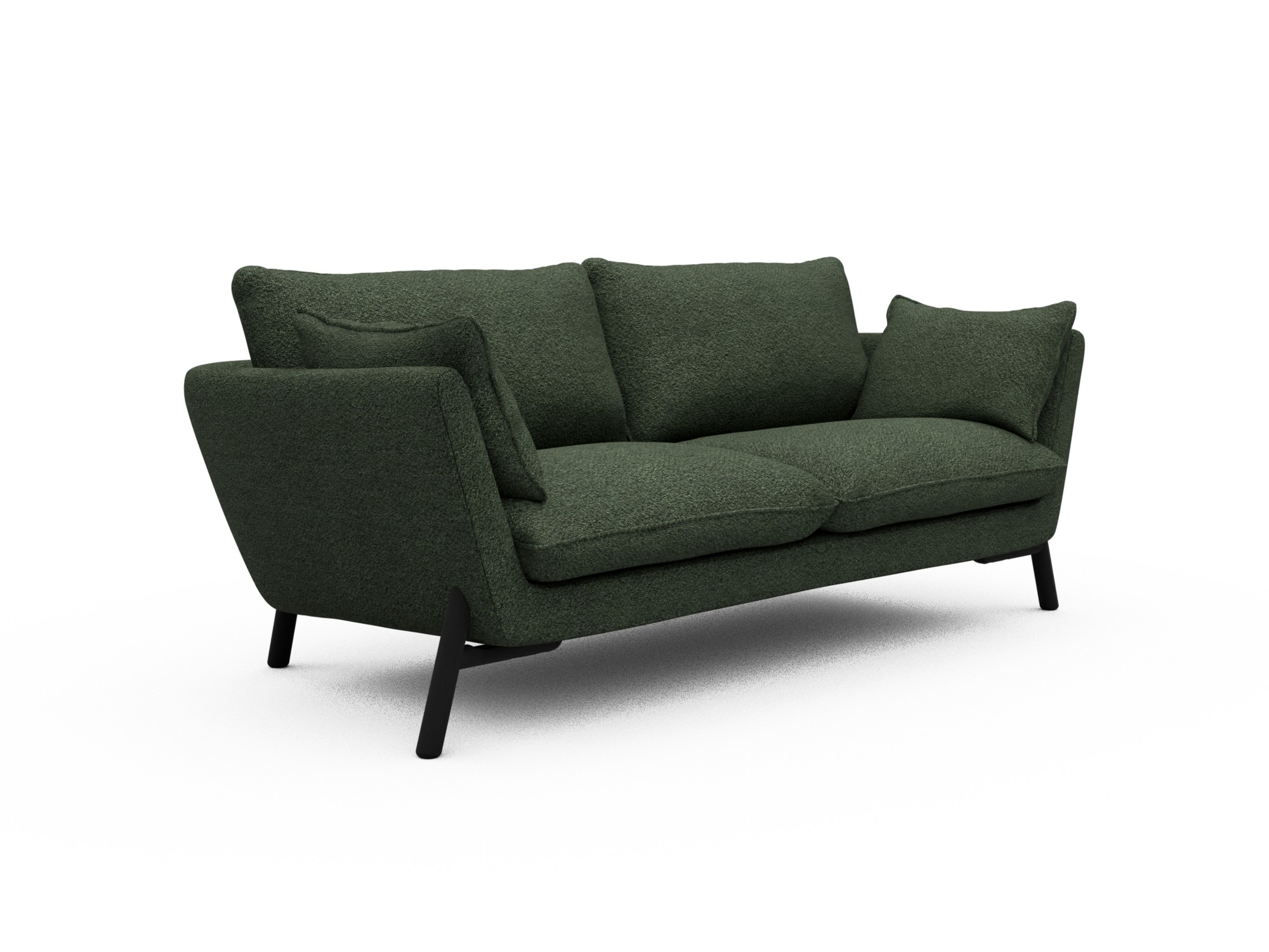 Skandi Home Sofa Emil 2-Sitzer Beinfarbe Eiche Schwarz Vanora-Deep-Green moebelfaktor