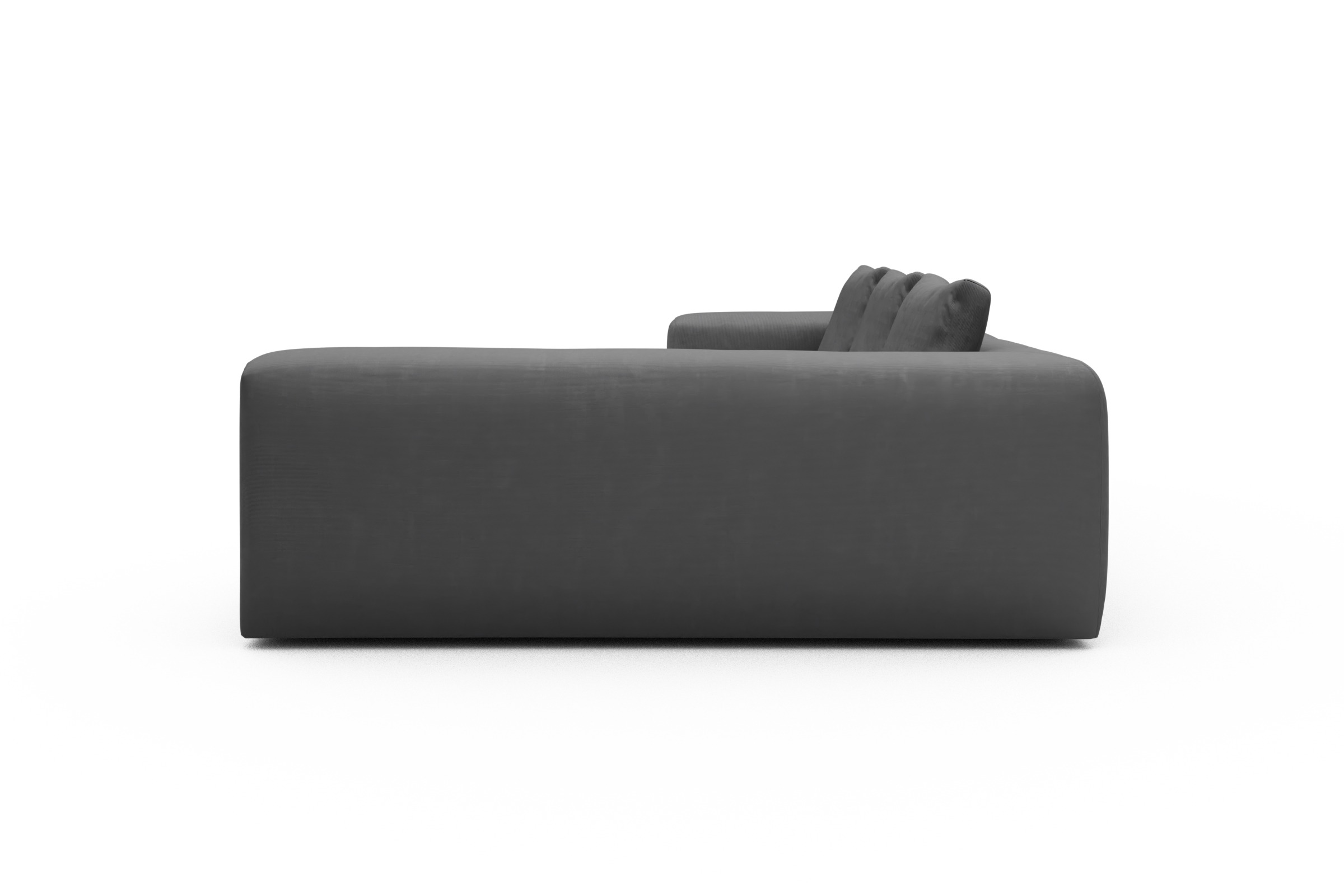 Ecksofa Fred 2x 2,5-Sitzer rechts offen Cordufine-Grey