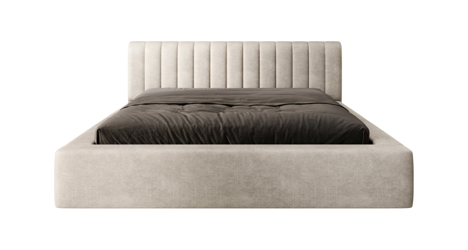 Polsterbett Faroa Samtstoff 180x200 mit Metallrahmen Macau Pearl