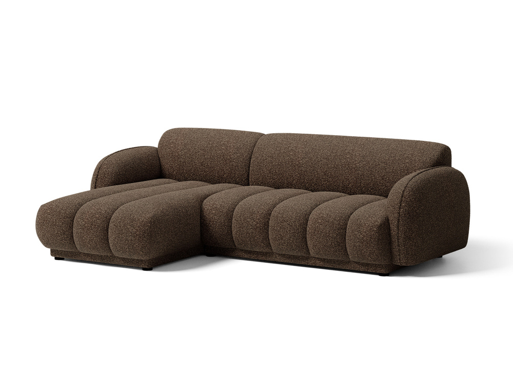 Cosmopolitan Design Ecksofa Bilbao 3-Sitzer Boucle Miles Braun Links